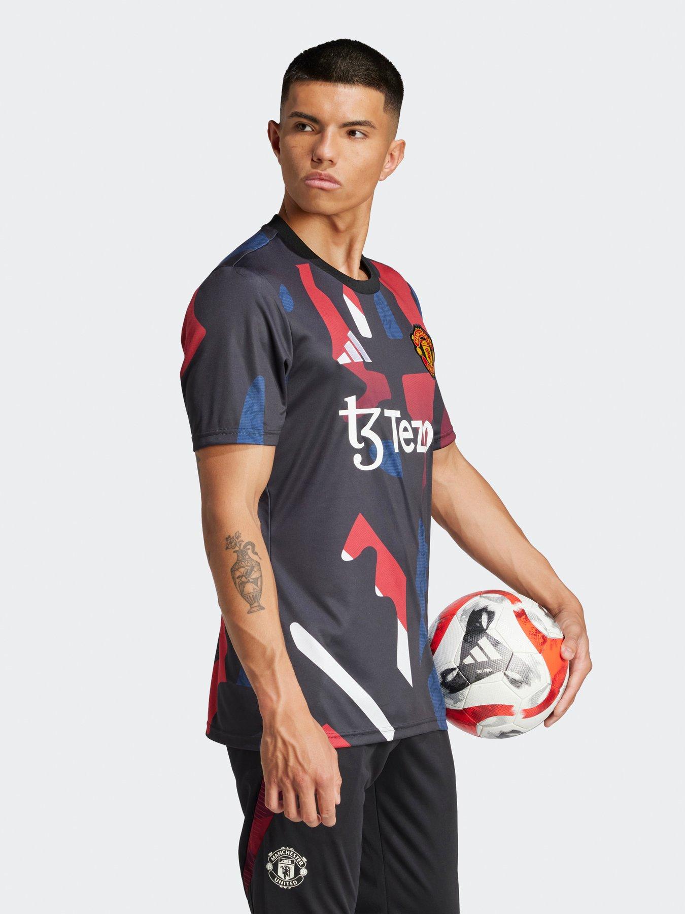 Image 3 of 5 of adidas Mens Manchester United Pre Match Shirt - Black