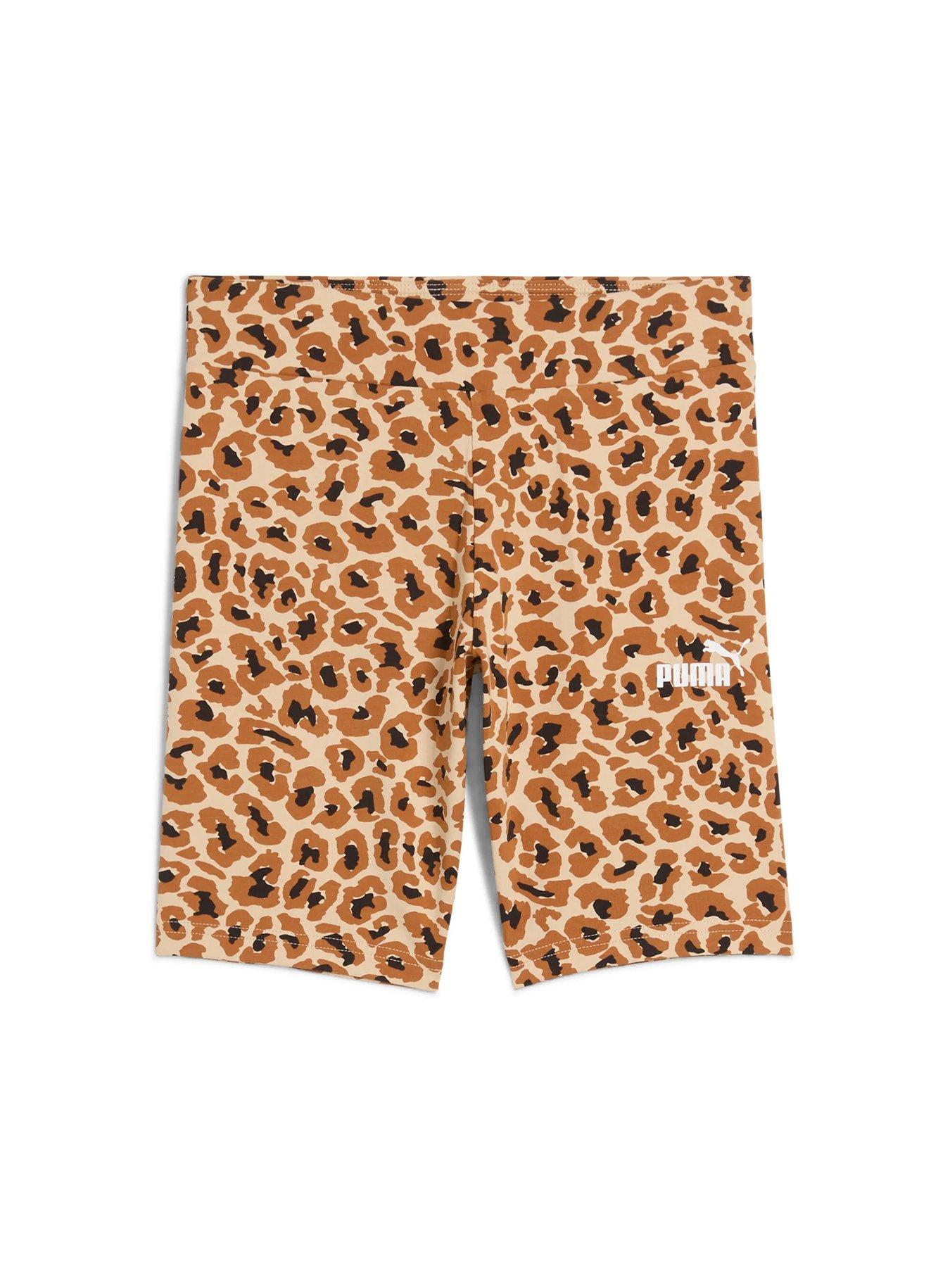 Leopard Shiny Shorts Boys Puma Junior Girls Animal Print Shorts