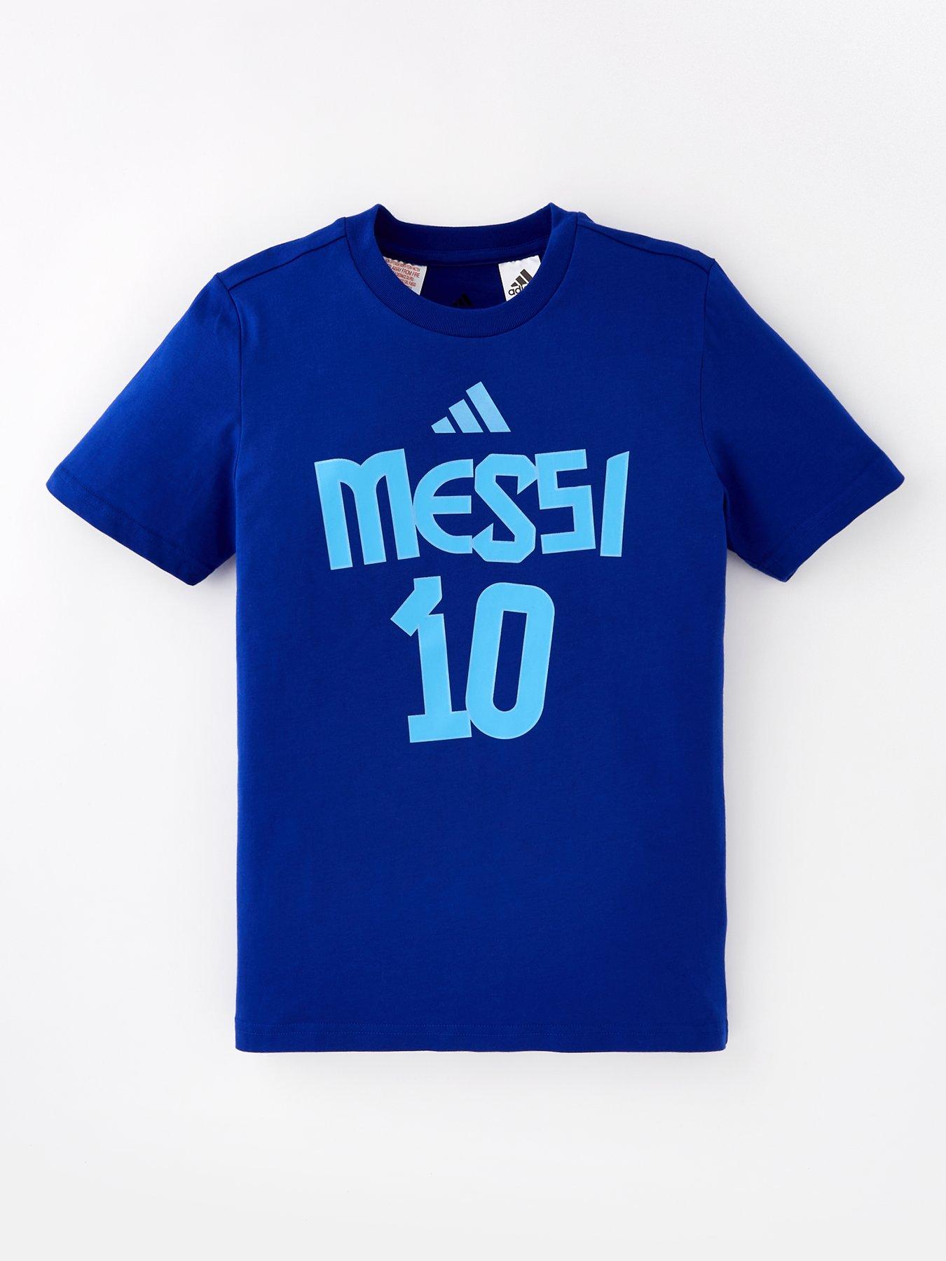 Image 1 of 4 of adidas Junior Messi Name And Number Tee -blue