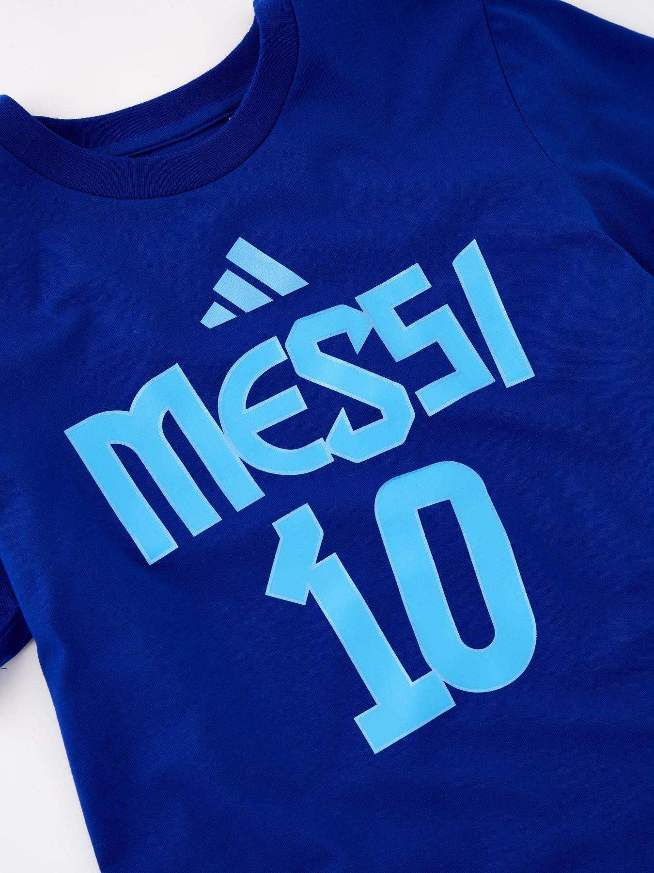 Image 3 of 4 of adidas Junior Messi Name And Number Tee -blue