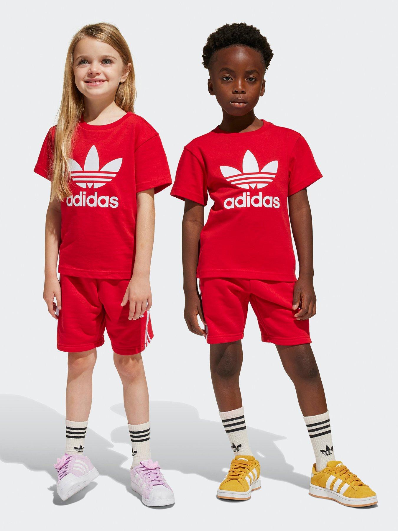 adidas Originals Kids Unisex Adicolor Shorts Tee Set - Red