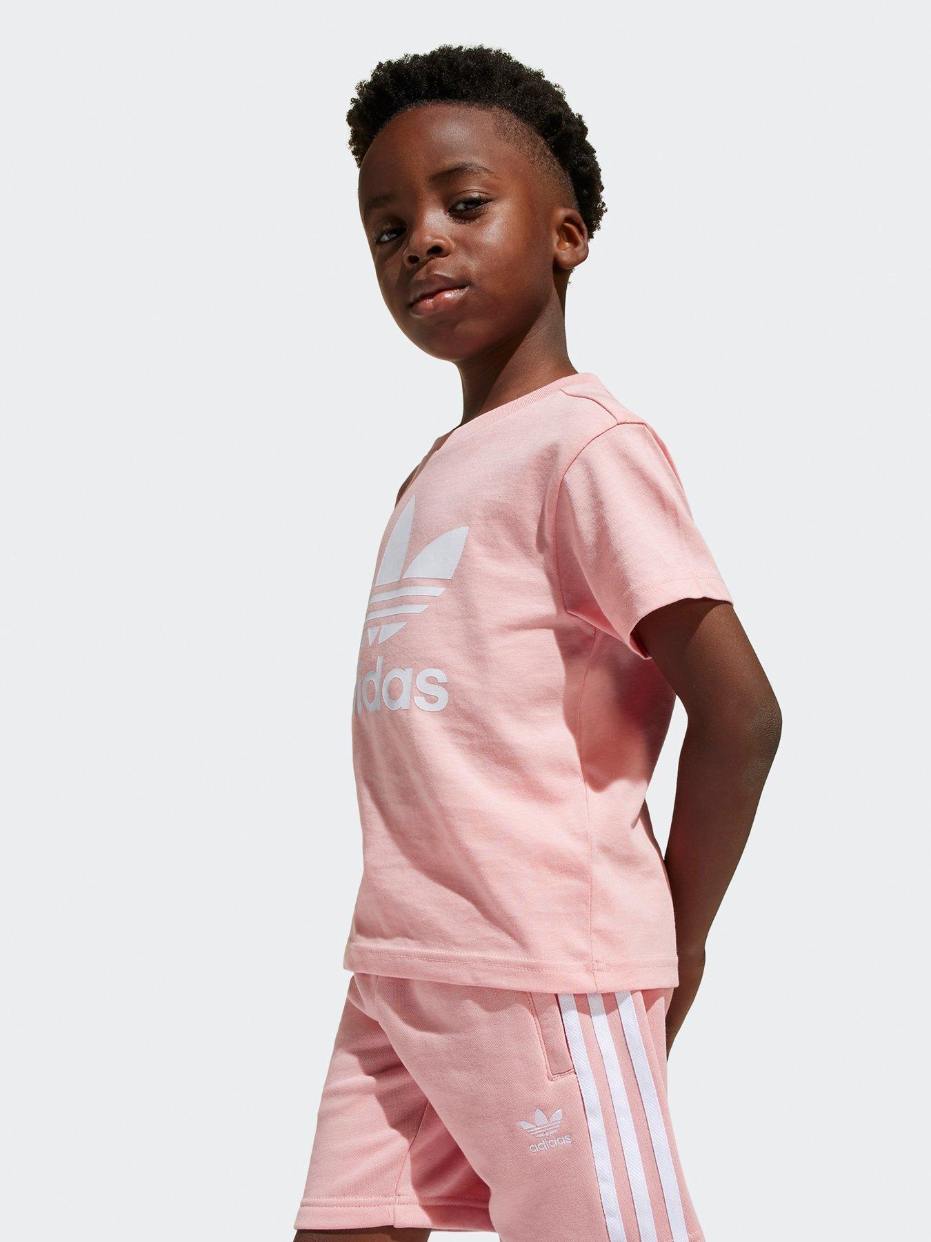 adidas Originals Kids Girls Adicolor Shorts Tee Set Pink Very
