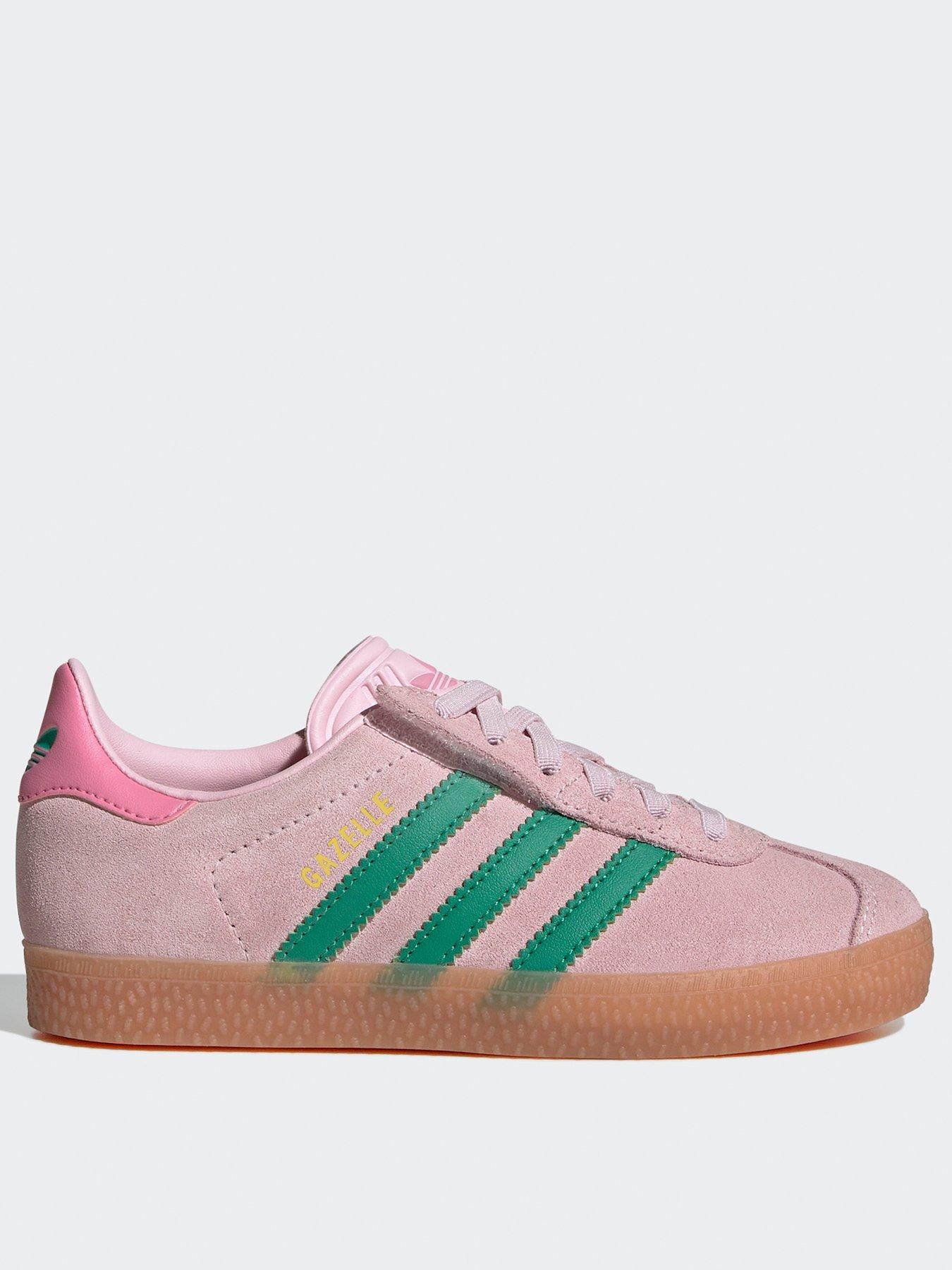 Image 1 of 8 of adidas Originals Kids Unisex Gazelle Comfort Closure Elastic Lace Shoes Kids - Pink