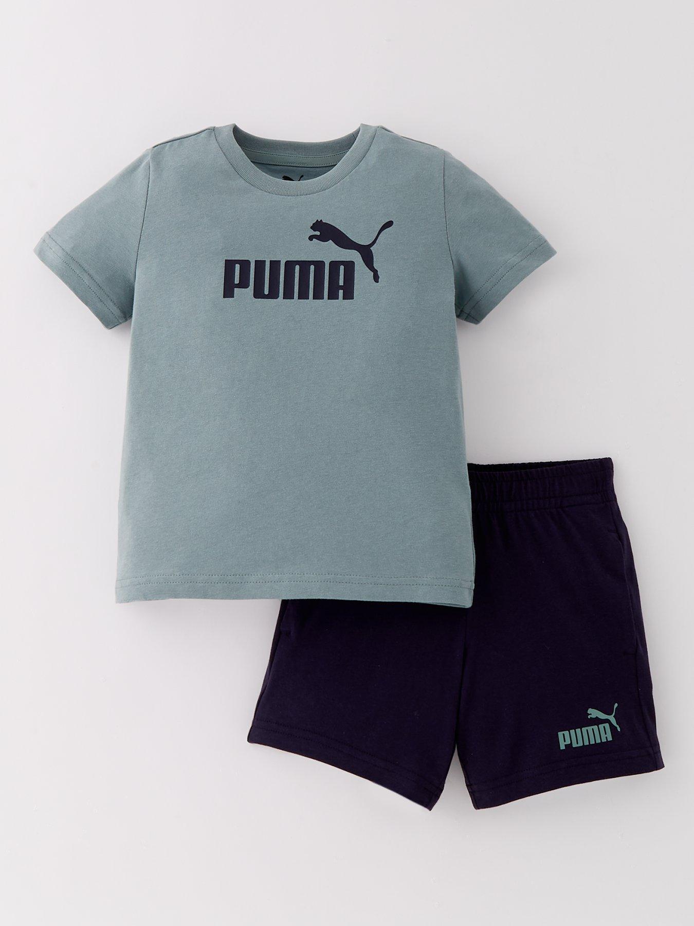 undefined Kids Unisex T-Shirt and Short Set - Black/Green