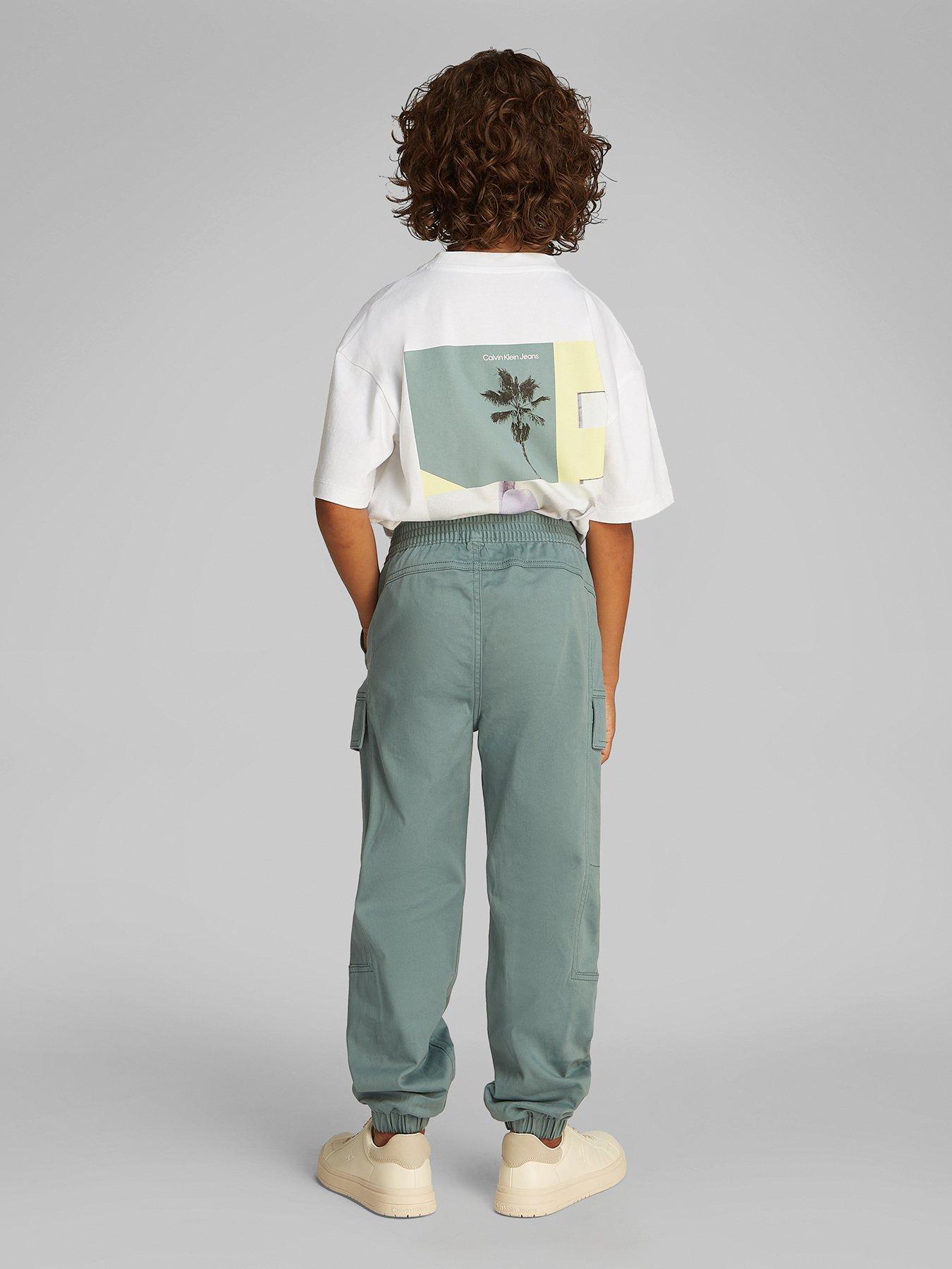 Image 2 of 5 of Calvin Klein Jeans Boys Essential Woven Cargo Pants - Green