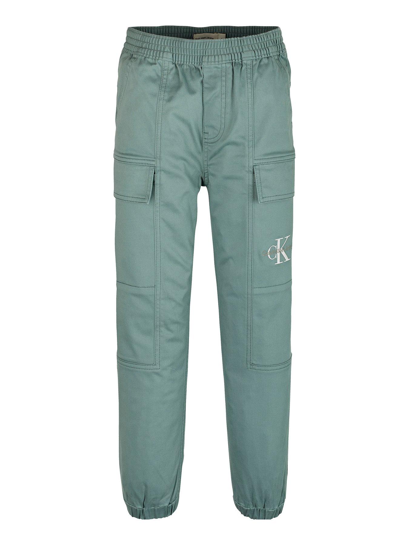 Image 4 of 5 of Calvin Klein Jeans Boys Essential Woven Cargo Pants - Green