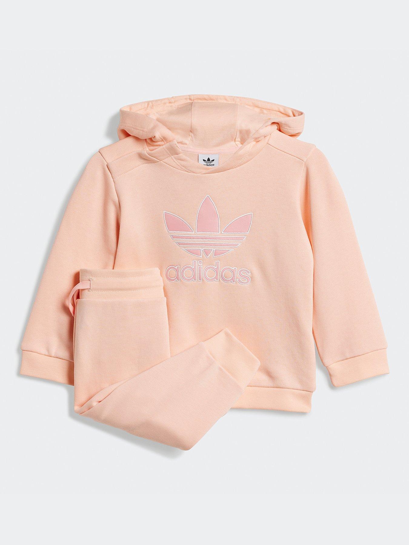 Image 1 of 5 of adidas Originals Infant Unisex Hoodie Set Big Logo Execution - Pink
