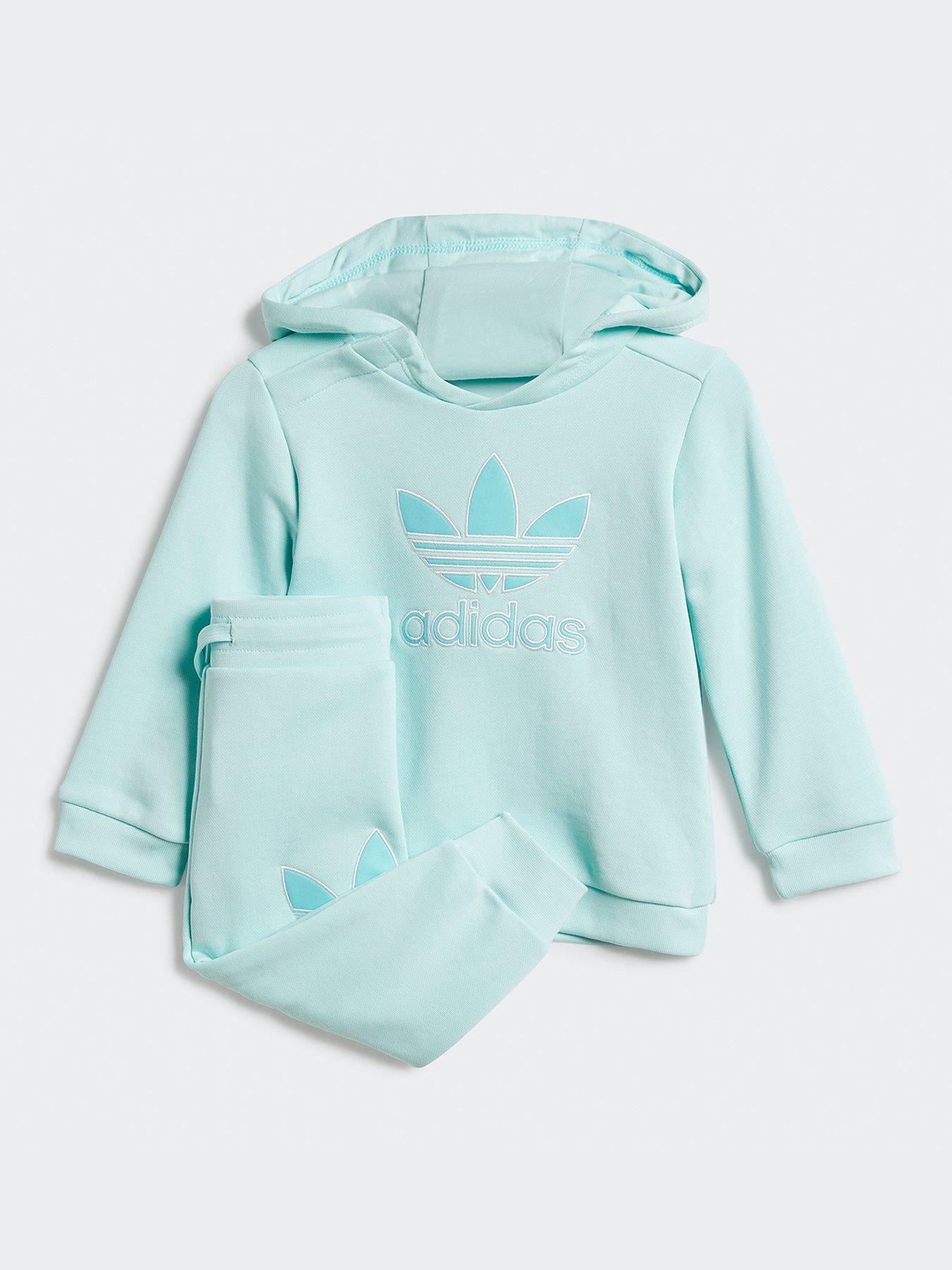 undefined Infant Unisex Hoodie Set Big Logo Execution - Turquoise