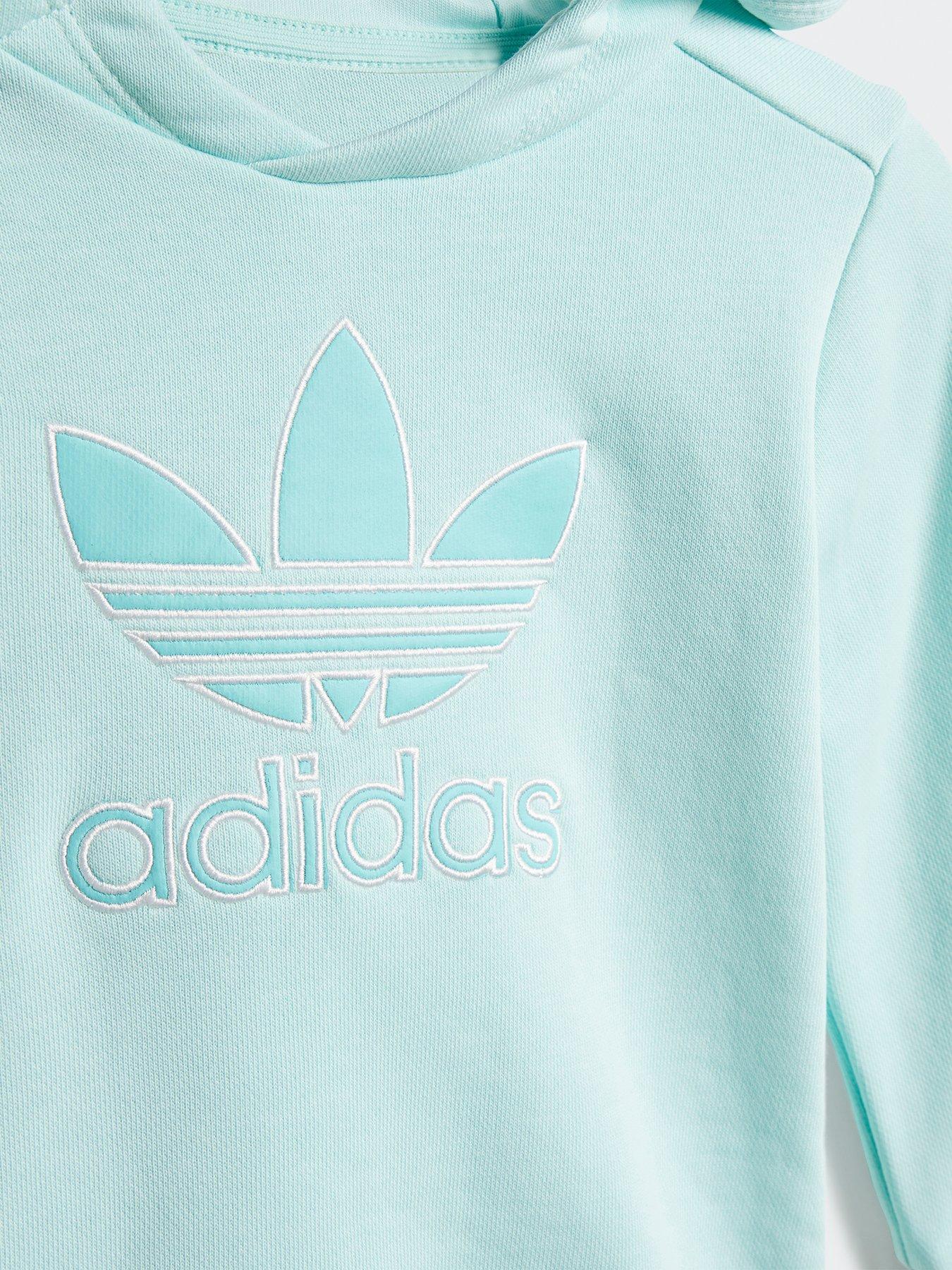 Image 4 of 5 of adidas Originals Infant Unisex Hoodie Set Big Logo Execution - Turquoise