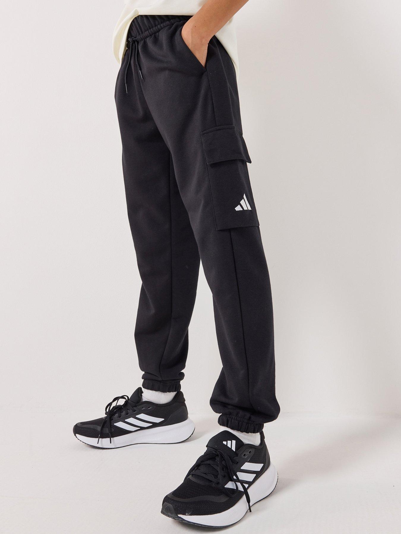 adidas Sportswear Junior Boys Essentials Cargo Joggers - Black