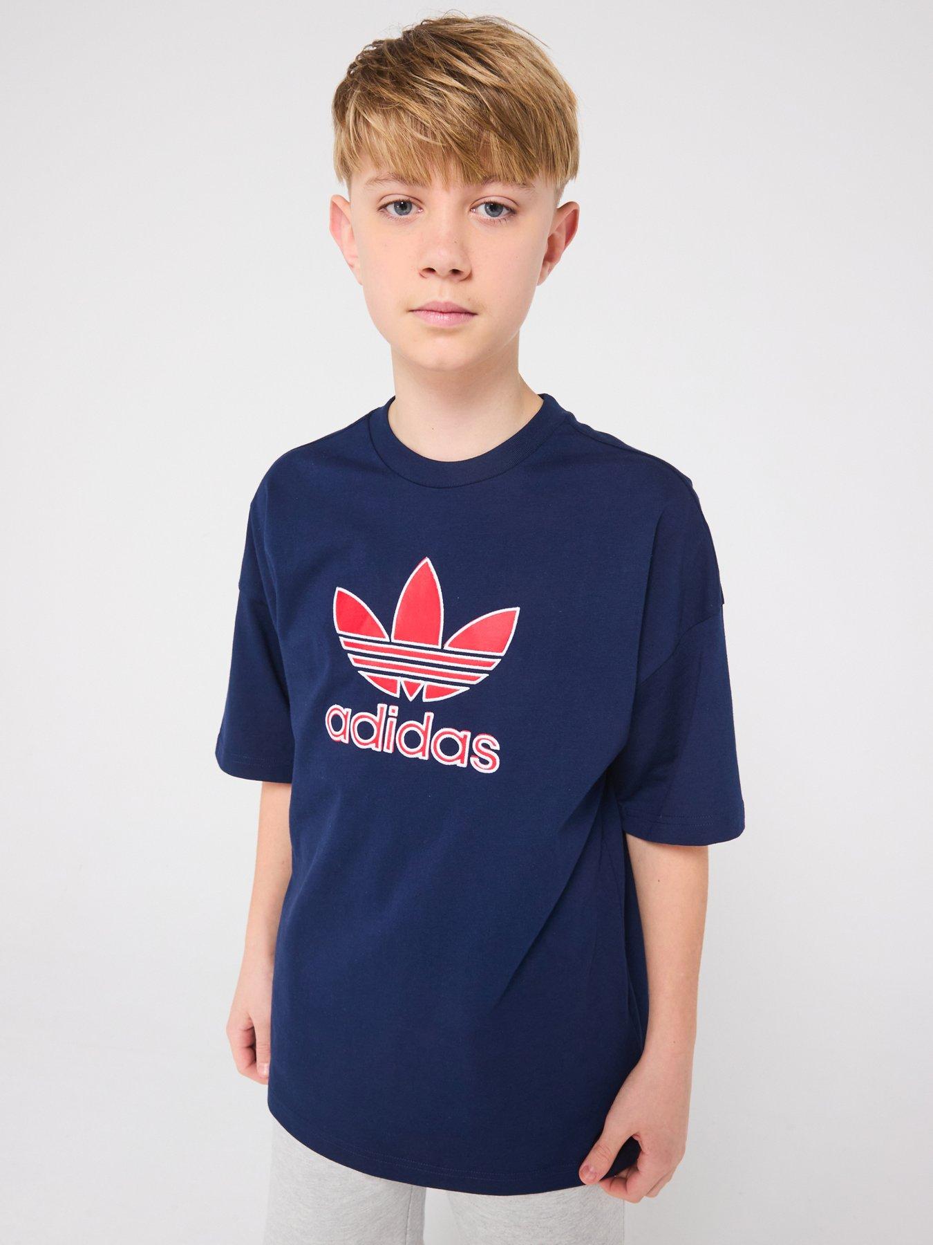 undefined Junior Boys Oversize Trefoil T-Shirt - Blue