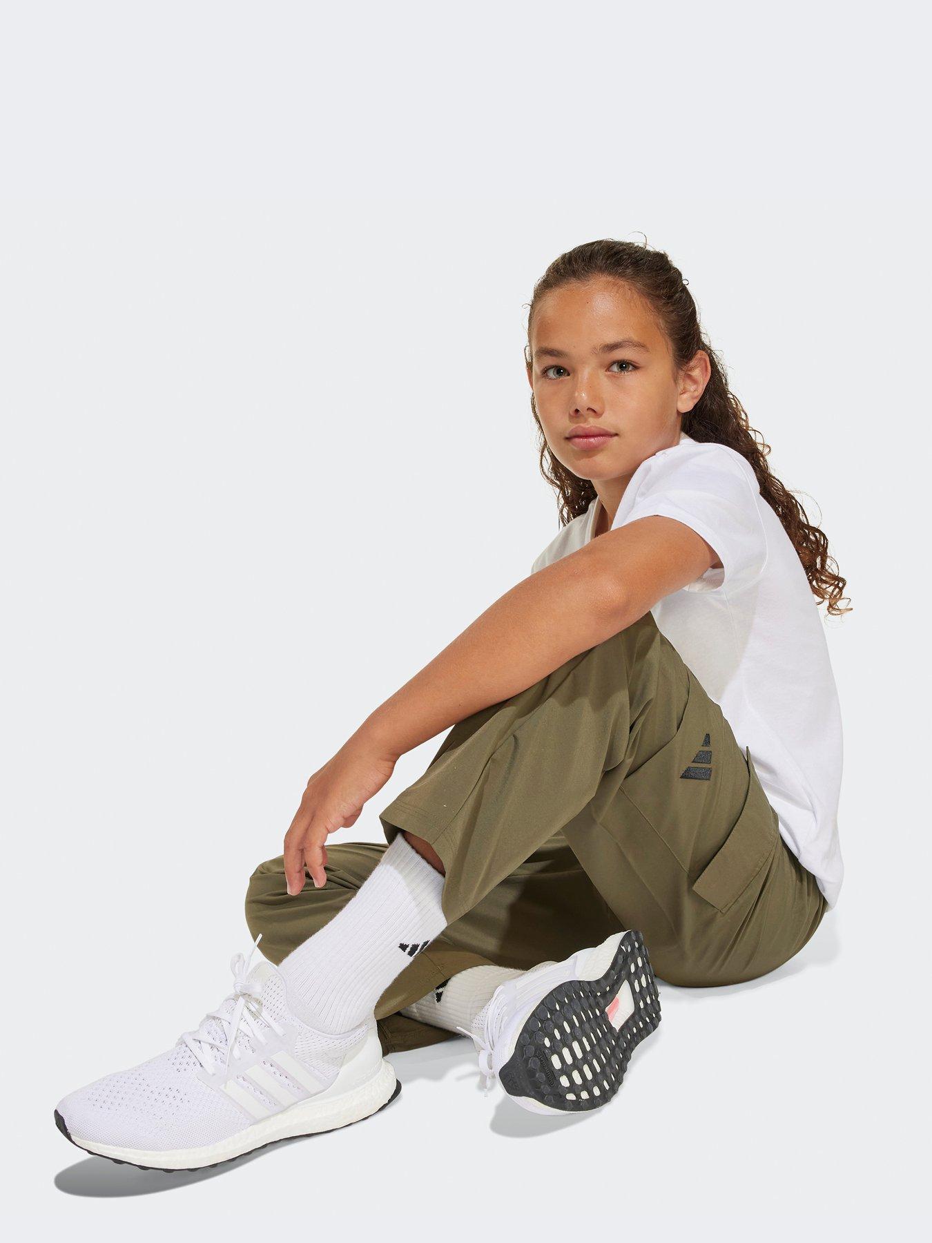 Image 3 of 5 of adidas Sportswear Junior Boys Essentials Climacool Cargo Joggers  - Green