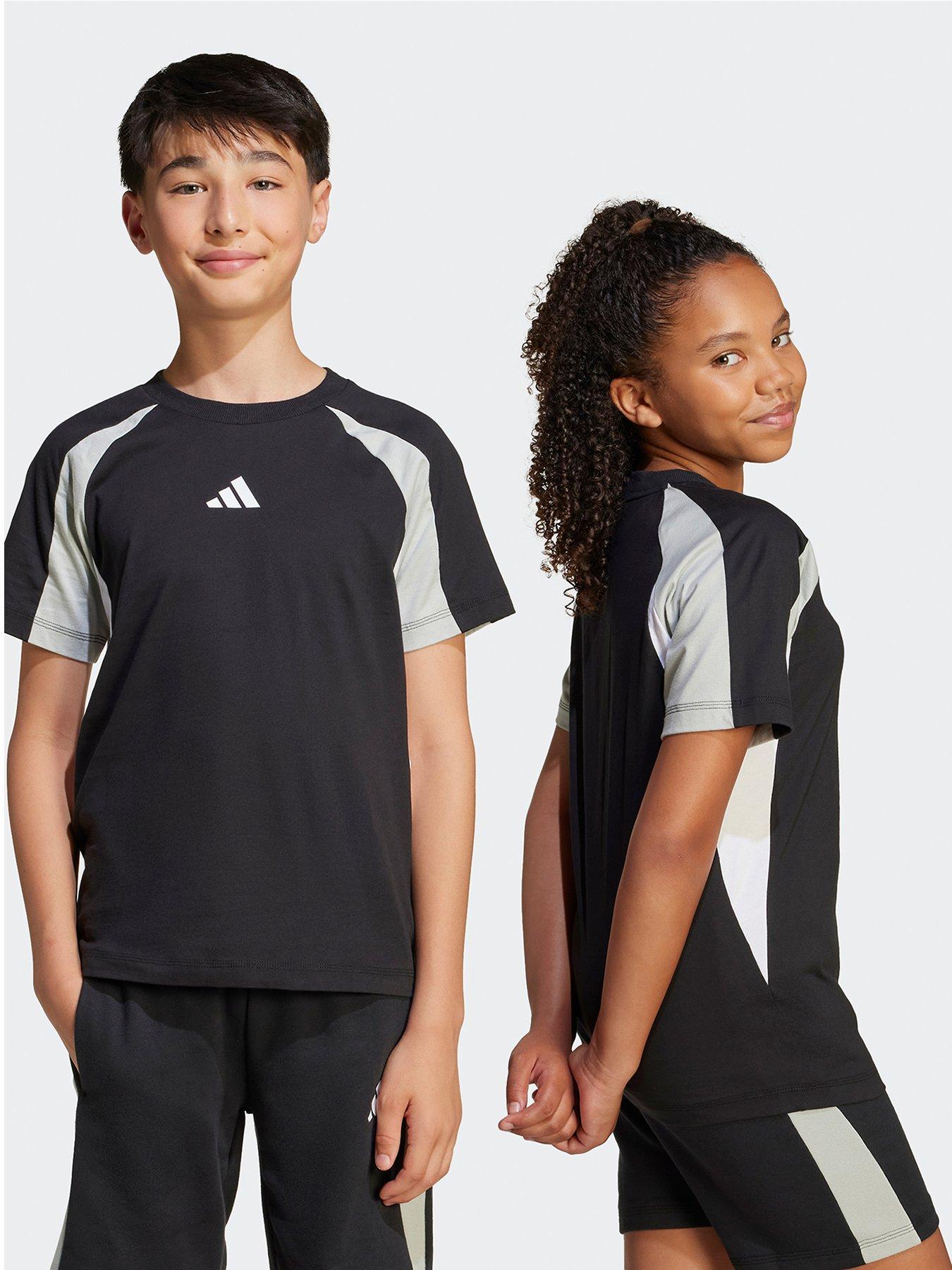 adidas Sportswear Junior Boys Seasonal Essentials Colorblock T-Shirt - Black