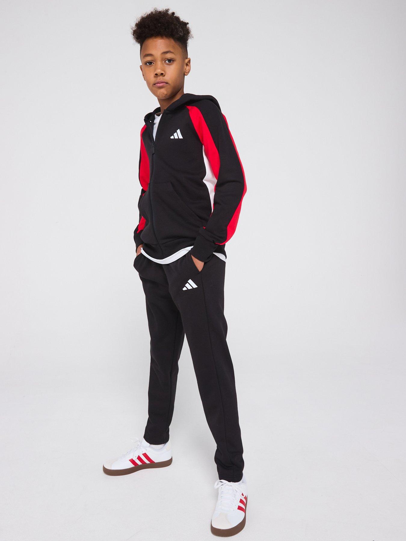 undefined Junior Boys Seasonal Essentials Colorblock Track Suit  - Black