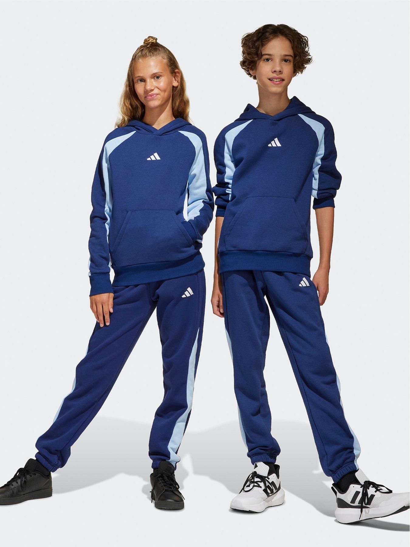 undefined Junior Boys Seasonal Essentials Colorblock Joggers - Blue - Dark Blue/Glow Blue/White