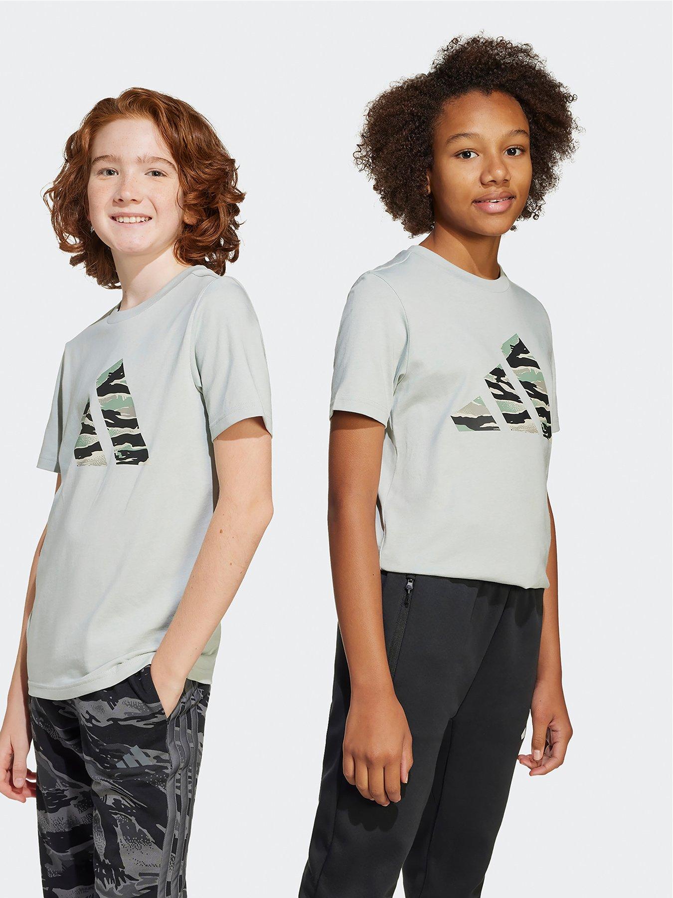 undefined Junior Unisex Camo Graphic T-Shirt Kids - Grey