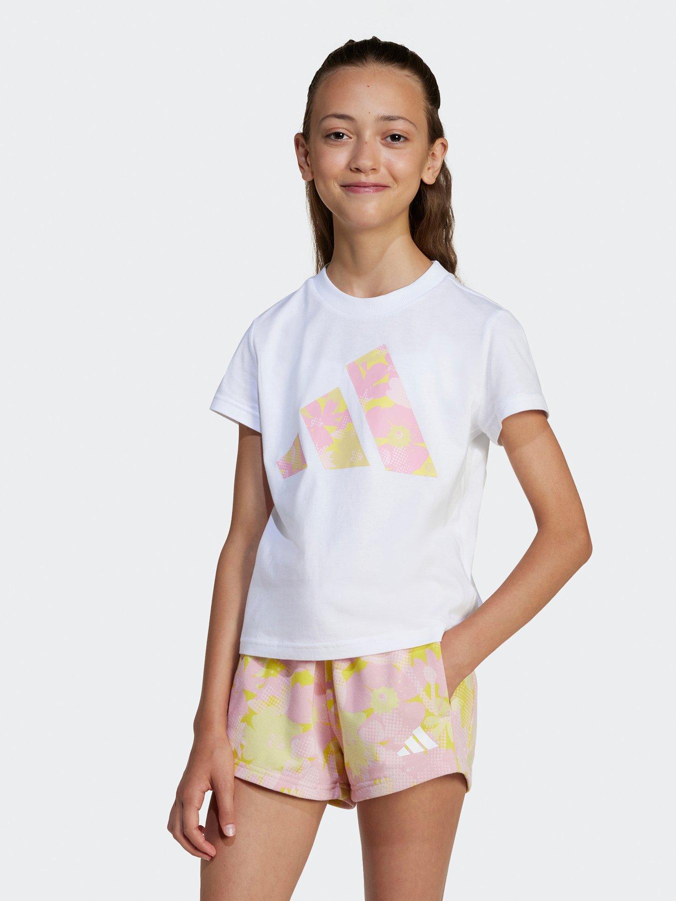 undefined Junior Girls Seasonal Essentials Flower T-Shirt Kids - White - White/Multicolor