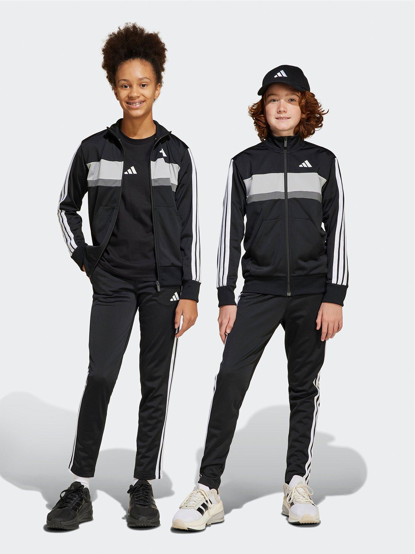 undefined Junior Boys Seasonal Essentials Tiberio 3-Stripes Tricot Track Suit  - Black