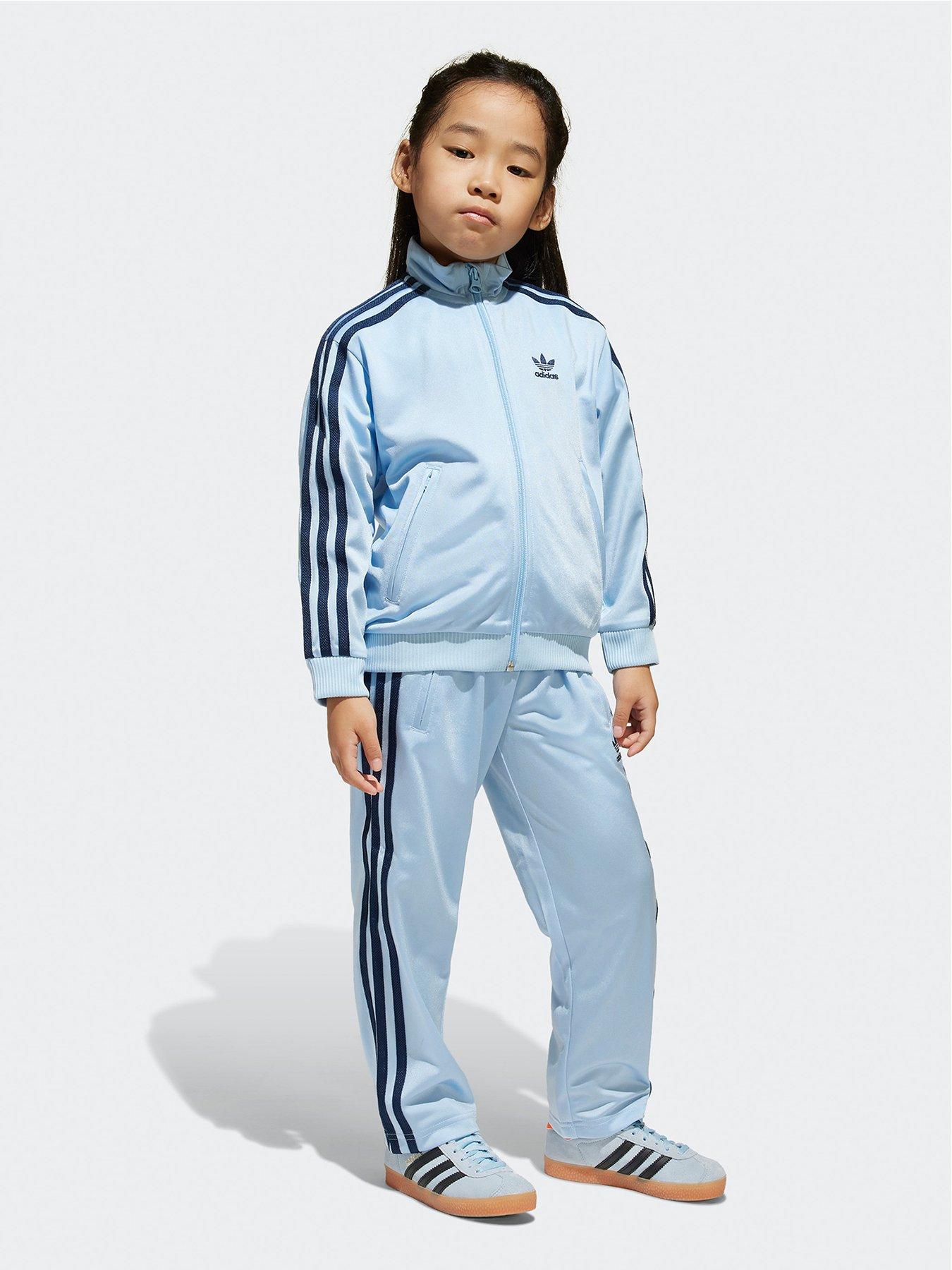 undefined Kids Unisex Adicolor Firebird Track Suit  - Blue