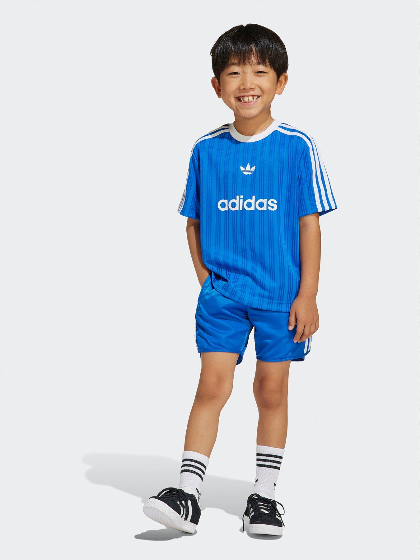 undefined Kids Unisex Football Shorts and Tee Set  - Blue