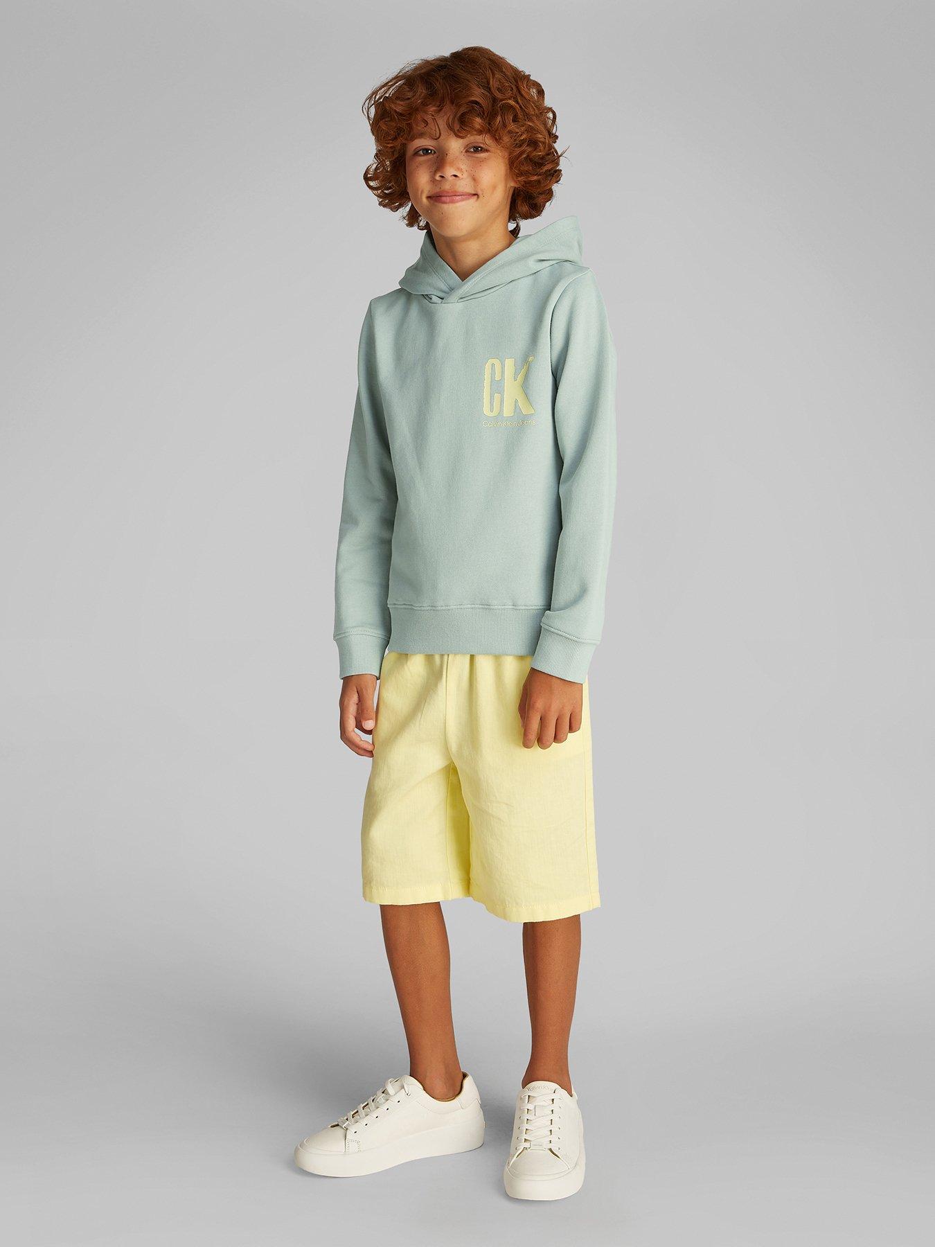 undefined Boys Chest CK Graphic Hoodie - Green