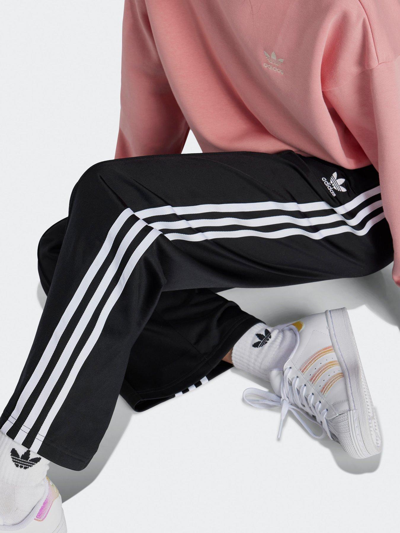 Image 4 of 5 of adidas Originals Junior Girls Adicolor Wide Tracksuit Bottoms  - Black
