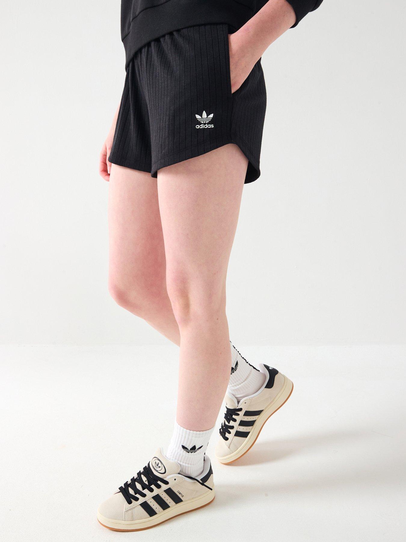 adidas Originals Junior Girls Ribbed Shorts  - Black