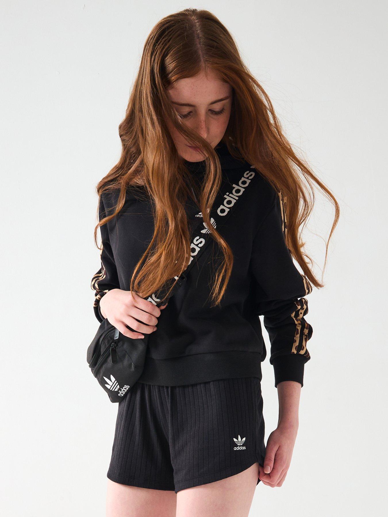 Image 3 of 6 of adidas Originals Junior Girls Ribbed Shorts - Black