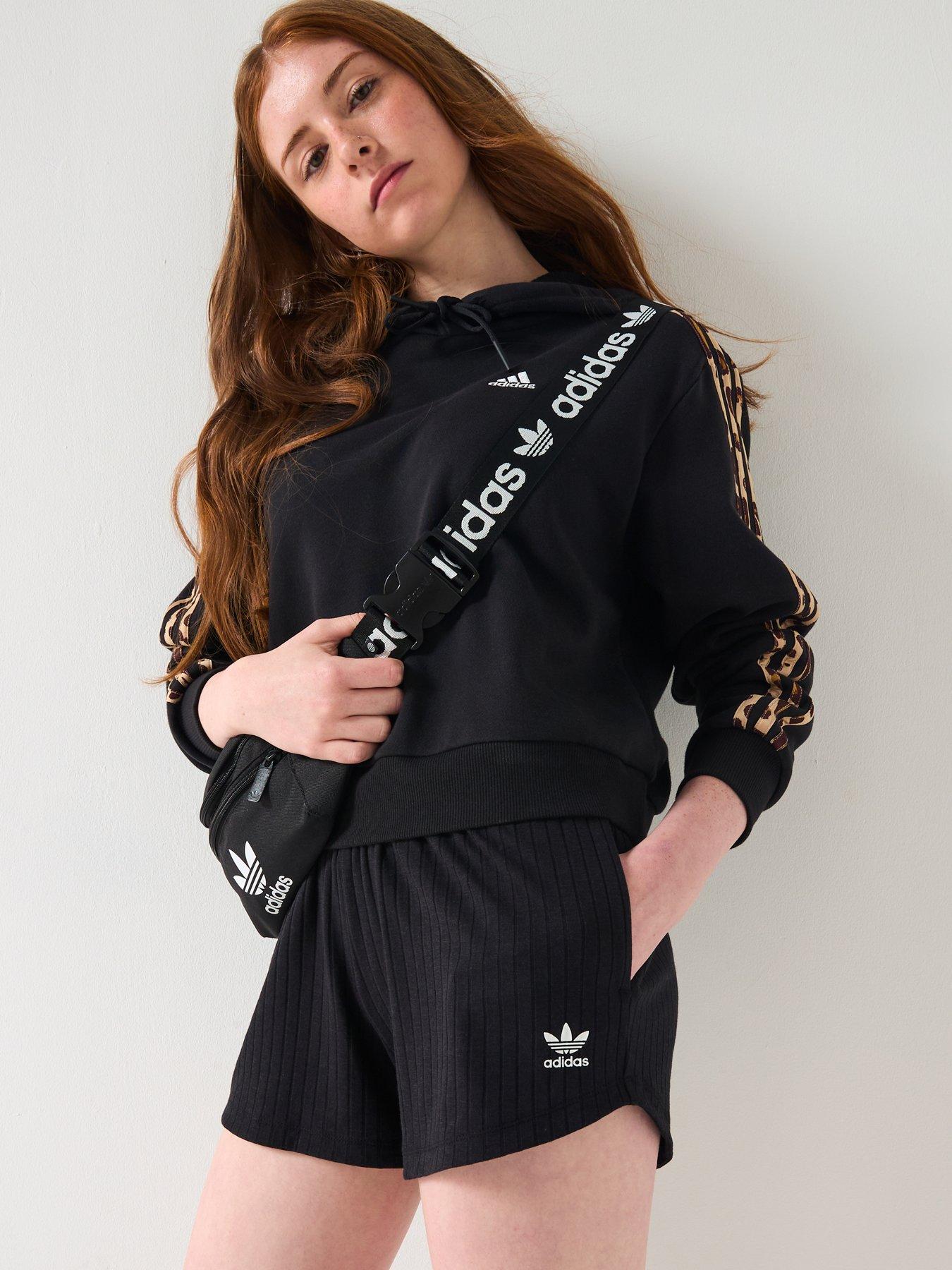 Image 5 of 6 of adidas Originals Junior Girls Ribbed Shorts - Black