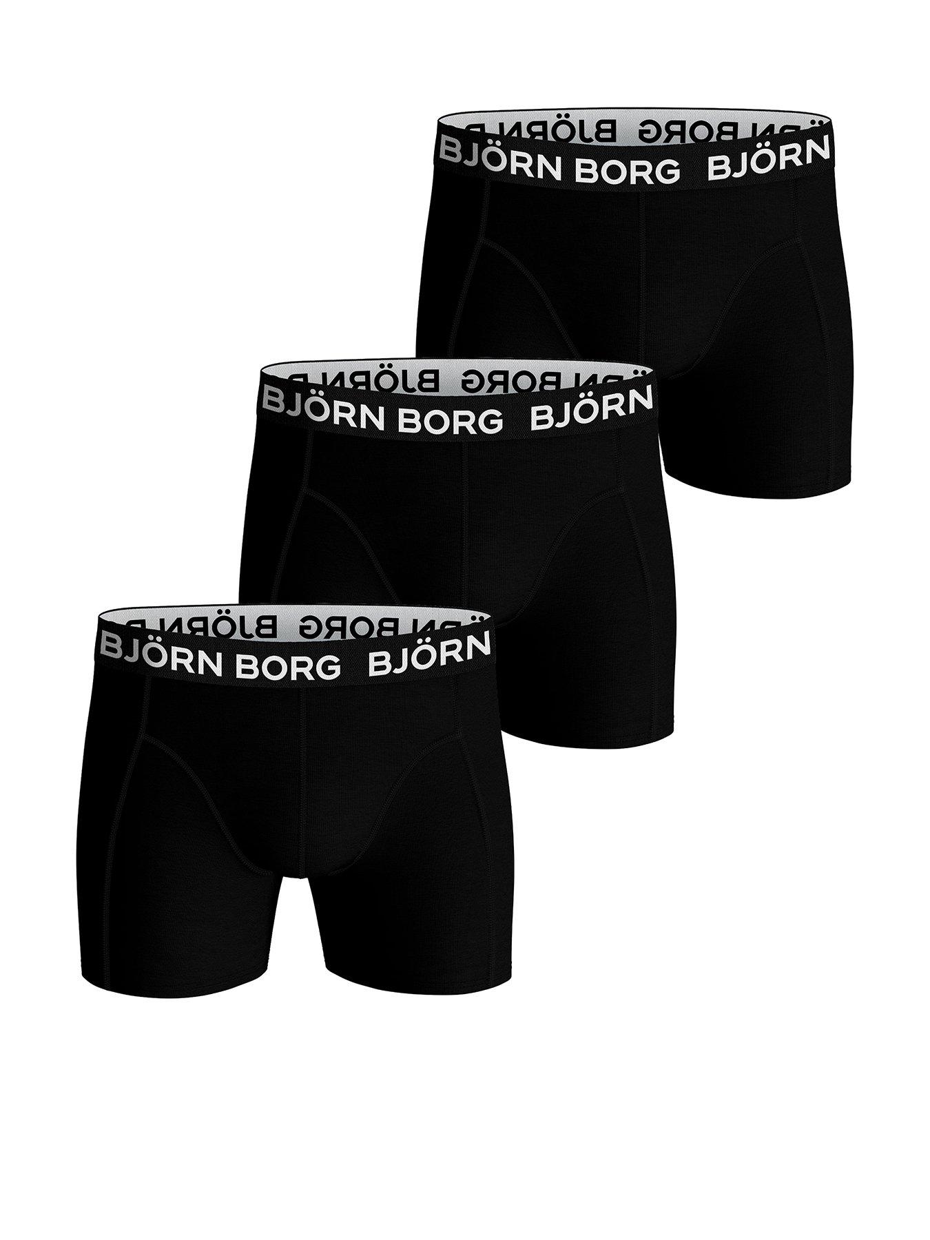 undefined 3 Pack of Cotton Stretch Boxers - Black