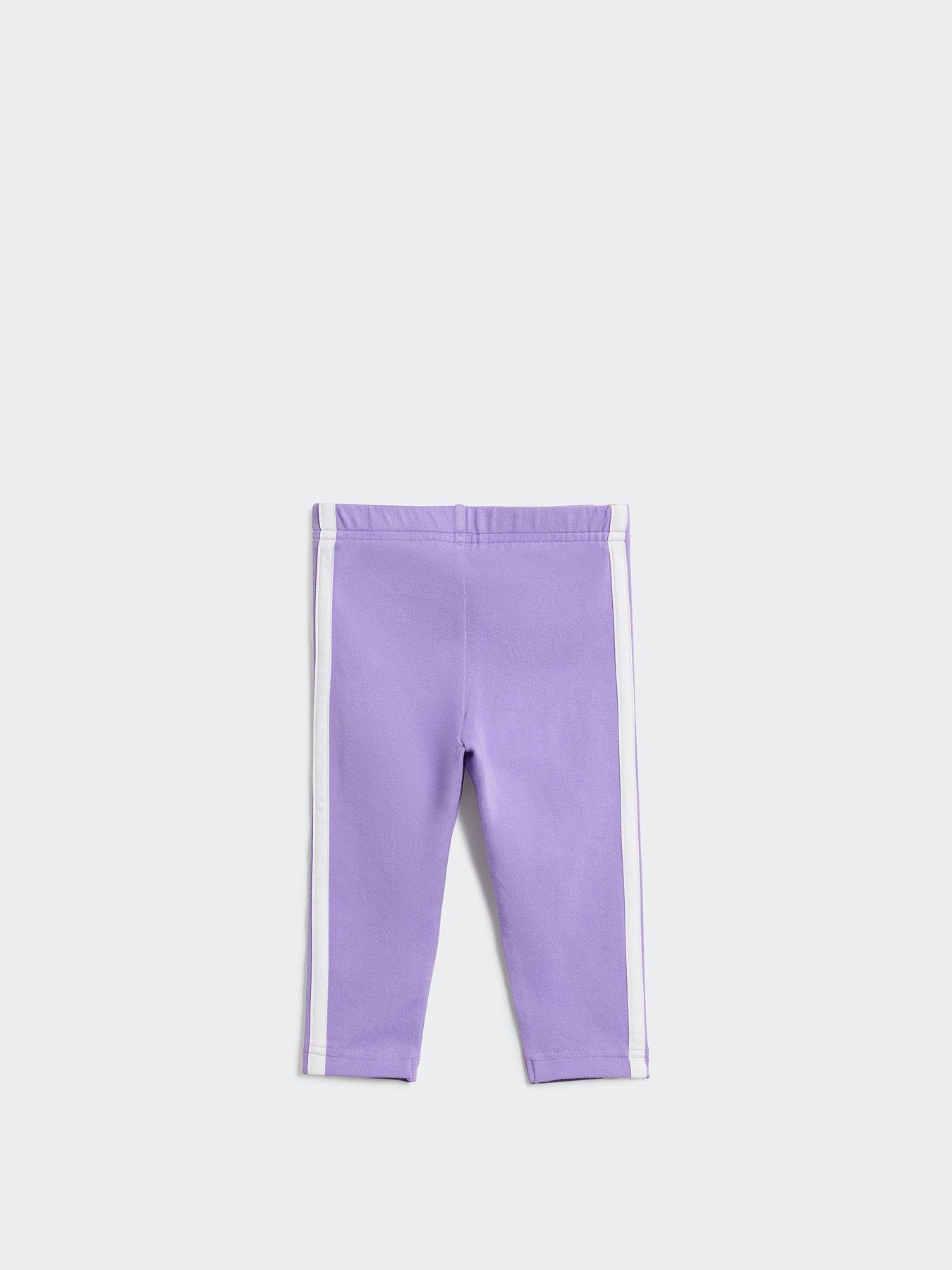 Image 3 of 5 of adidas Sportswear Unisex GirlsSeasonal Essentials Tiberio 3-Stripes Fleece Leggings Set  - Pink