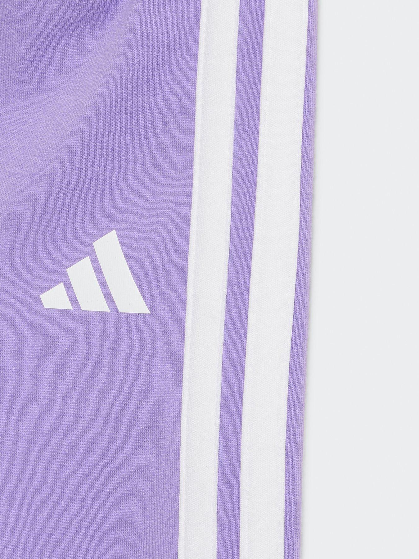 Image 5 of 5 of adidas Sportswear Unisex GirlsSeasonal Essentials Tiberio 3-Stripes Fleece Leggings Set  - Pink