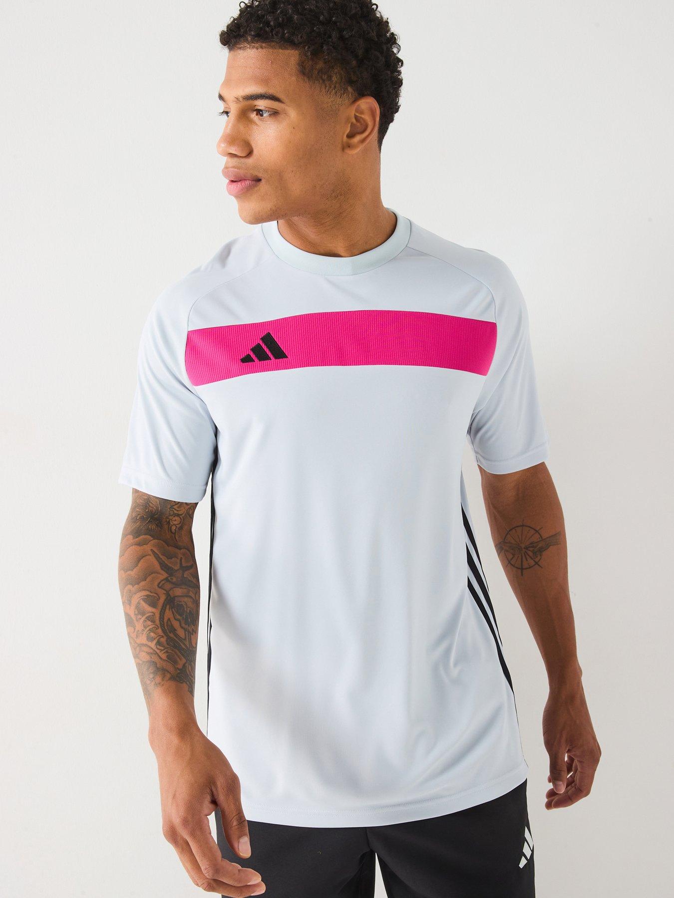 undefined Mens Tiro Essentials Tee - Grey/pink