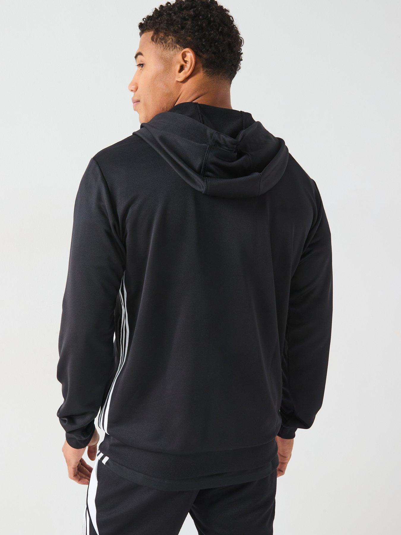 Image 2 of 6 of adidas Mens Tiro Essentials 1/4 Zip Hoodie - Black/white