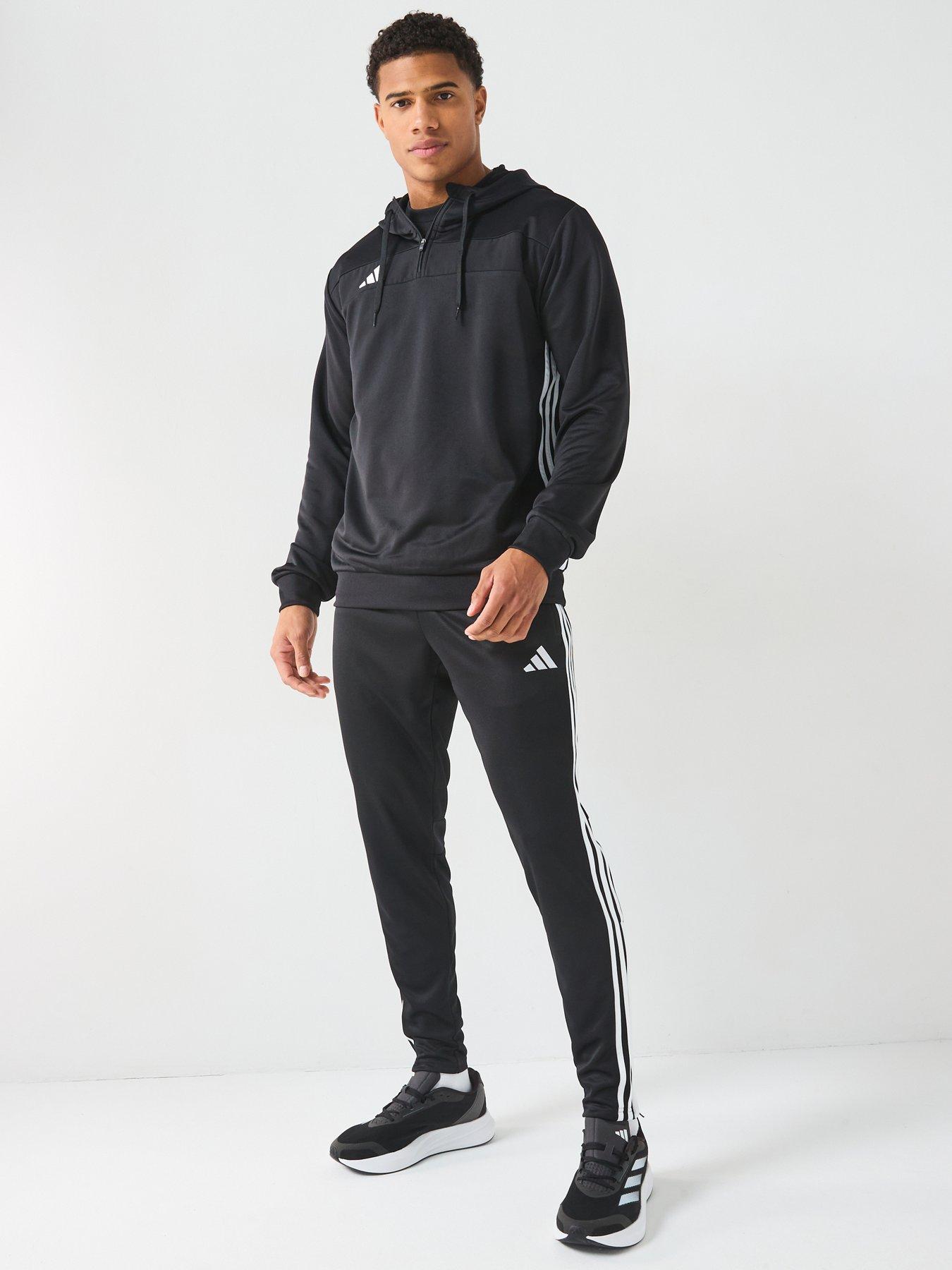 Image 6 of 6 of adidas Mens Tiro Essentials 1/4 Zip Hoodie - Black/white