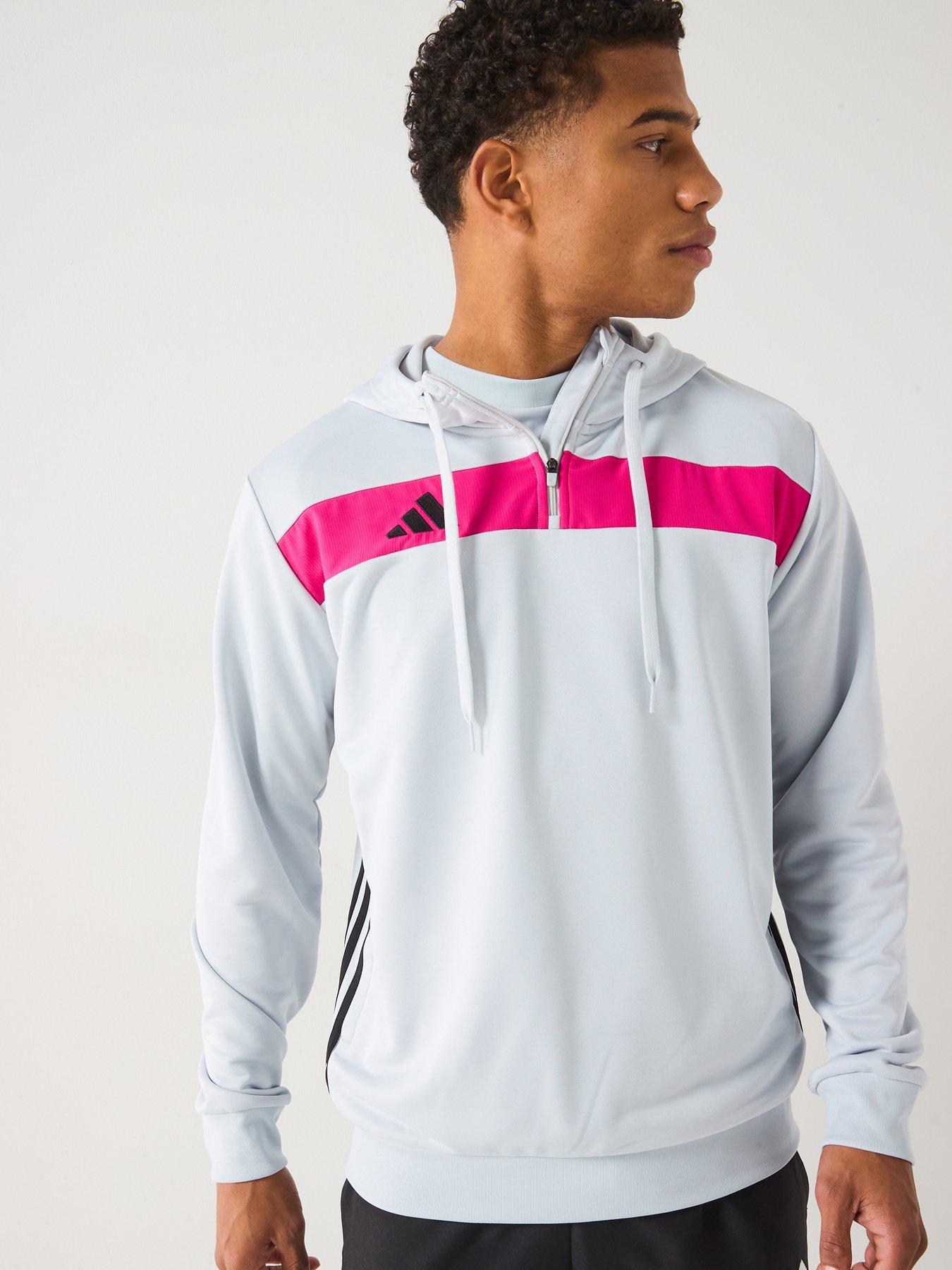 undefined Mens Tiro Essentials Sw Hoody - Grey/pink