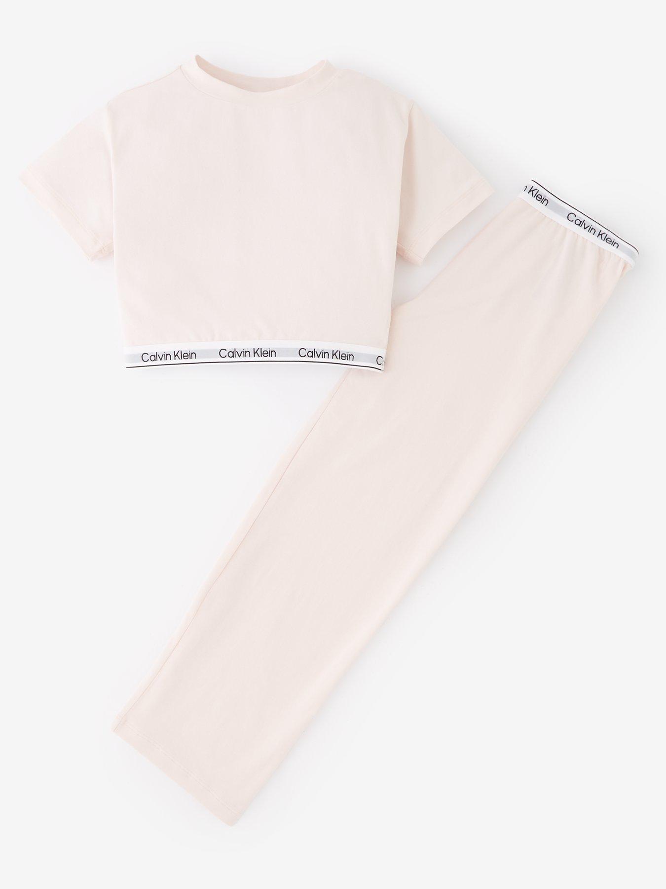 undefined Girls Modern Cotton Knit Pyjama Set - Pink