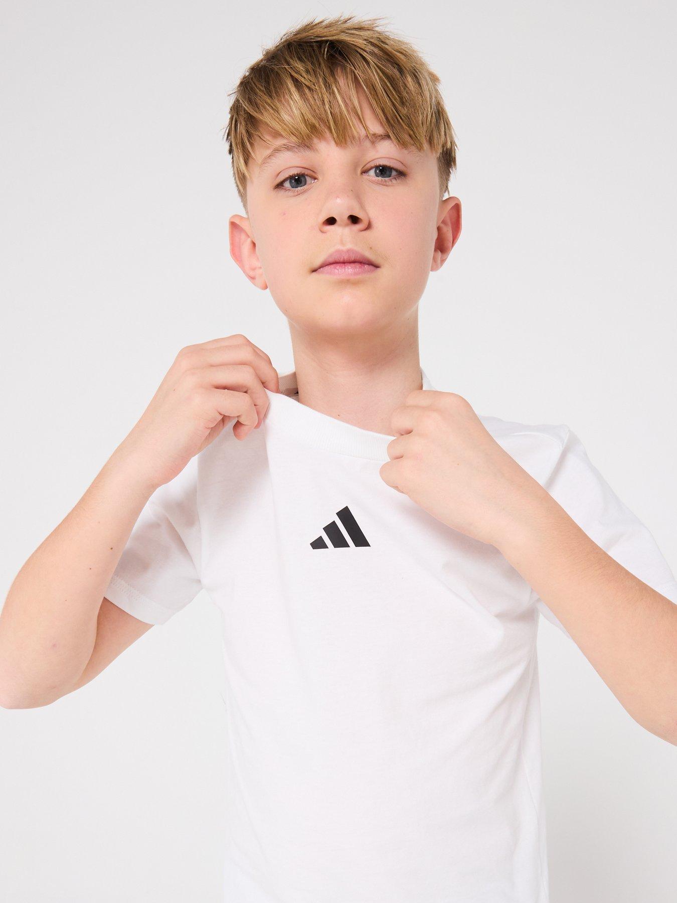 Image 6 of 6 of adidas Sportswear Junior Boys Essentials T-Shirt  - White