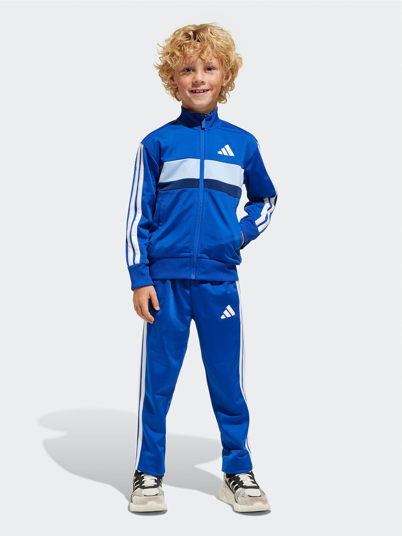 undefined Kids Boys Seasonal Essentials Tiberio 3-stripes Tricot Track Suit - Blue