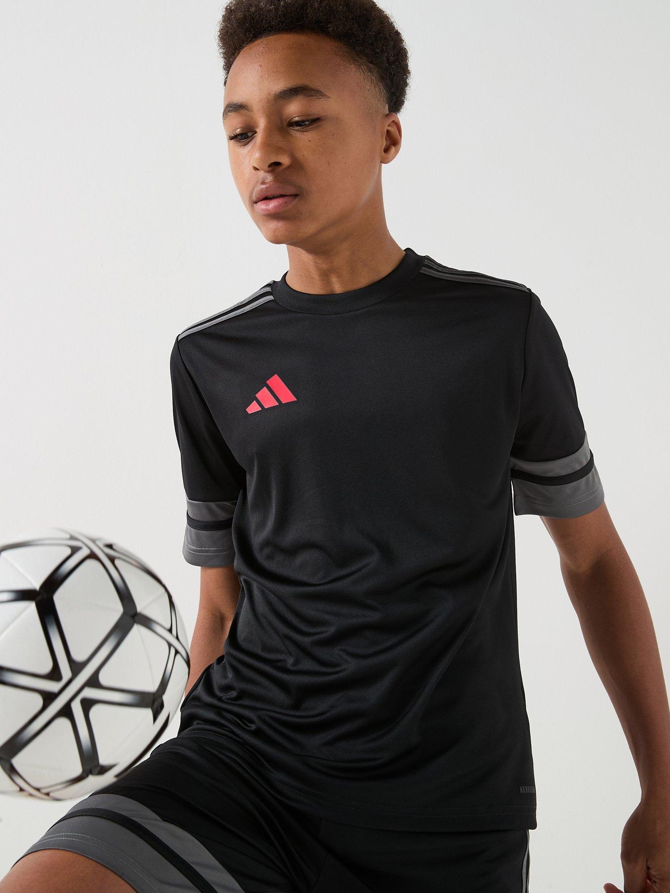 adidas Junior Squadra 25 T-Shirt, Black/Tegrfo/Purrub, Size 7-8 Years