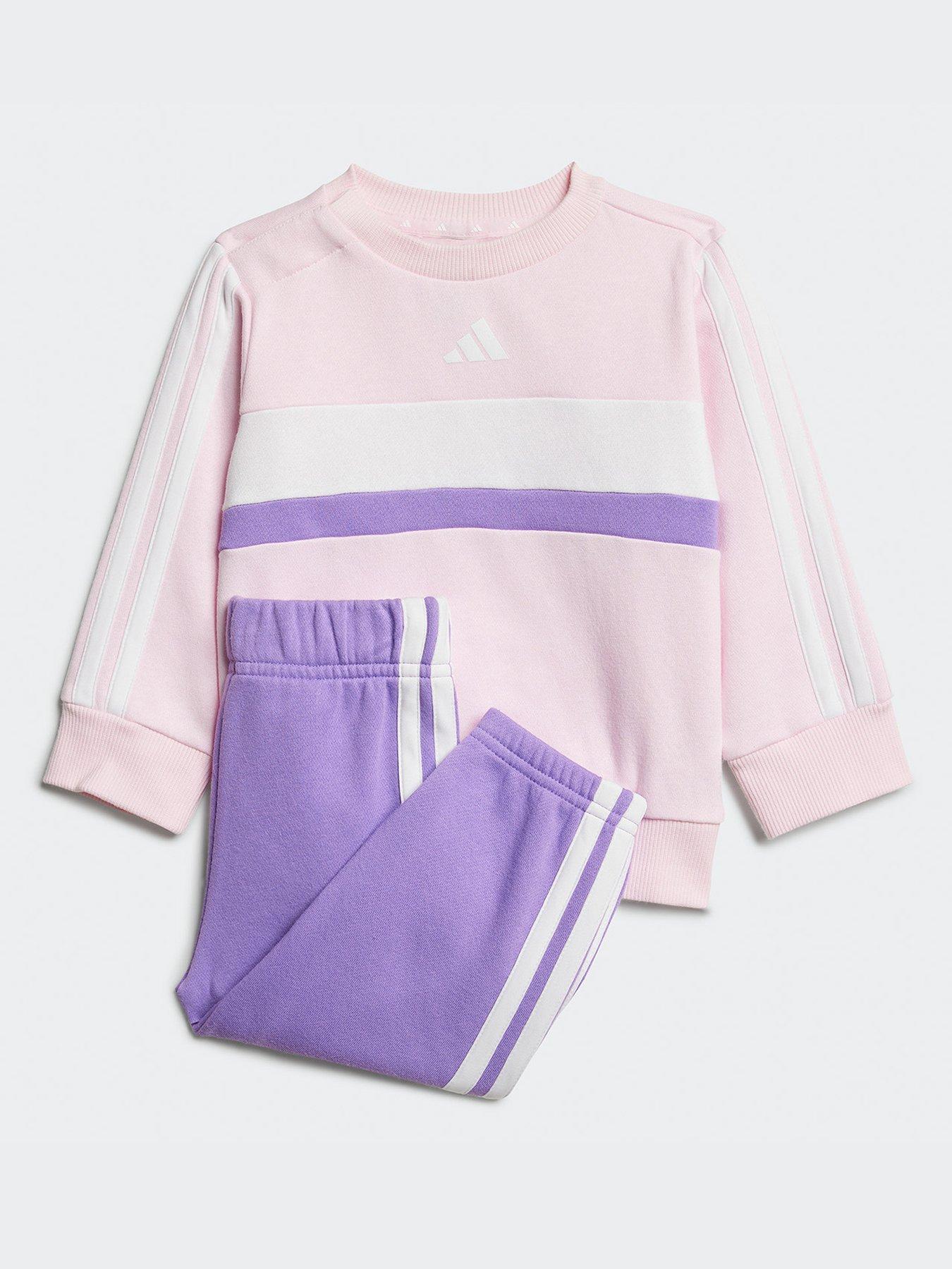 undefined Infant Unisex Seasonal Essentials Tiberio 3-Stripes Fleece Crew Set  - Pink