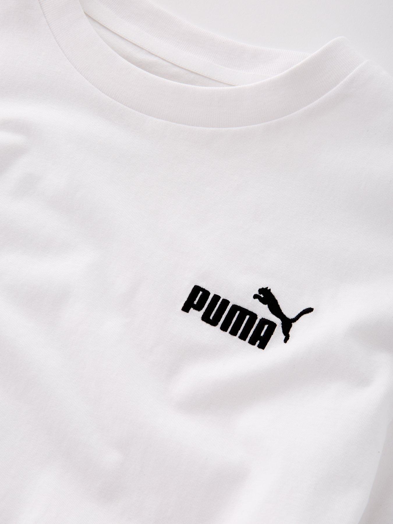 Image 3 of 4 of Puma Junior Boys Small Logo T-Shirt - Puma White