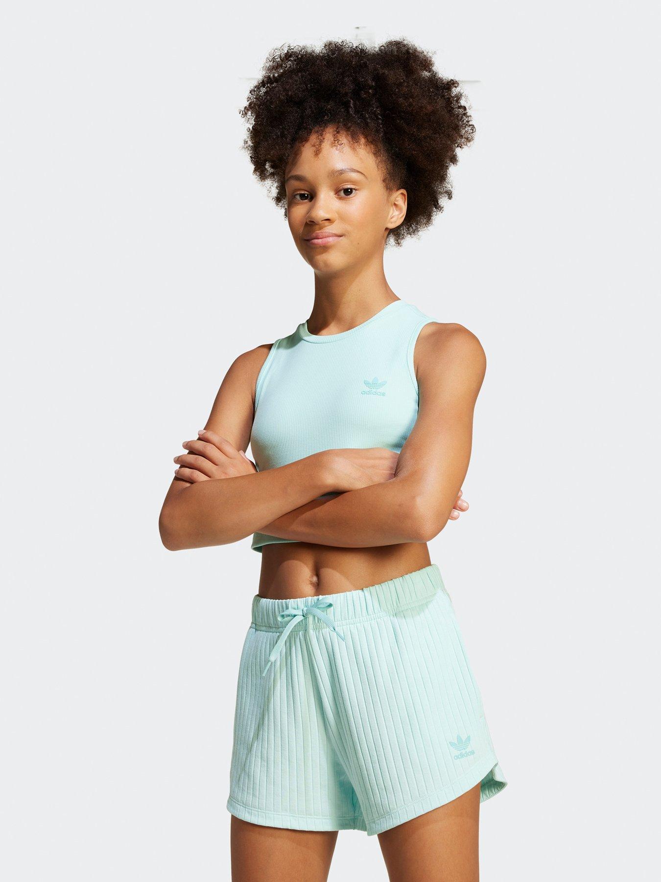 undefined Junior Girls Ribbed Tank Top - Semi Flash Aqua
