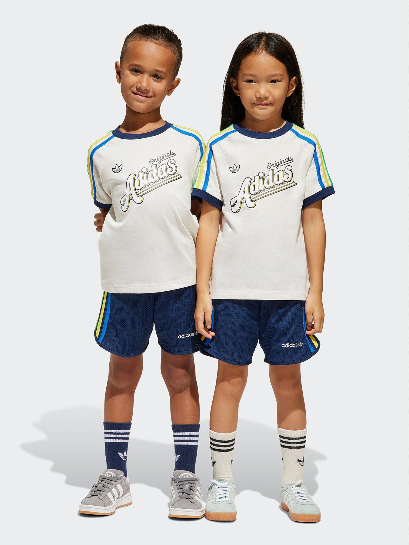 undefined Kids Unisex Shorts and Tee Set  - White