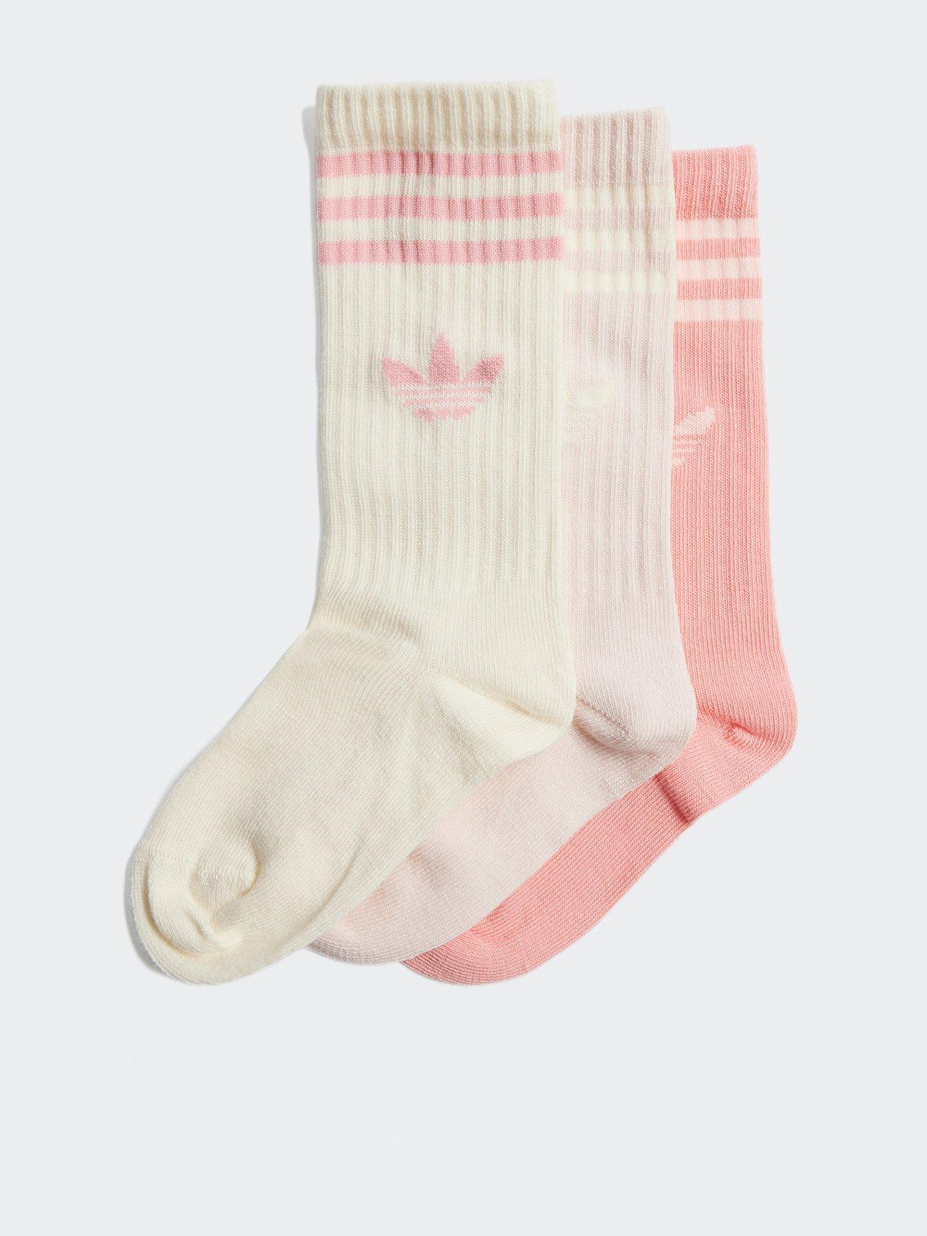undefined Kids Unisex Crew Socks 3 Pairs - Multicolor - Multi/Cream White/Semi Pink Sp