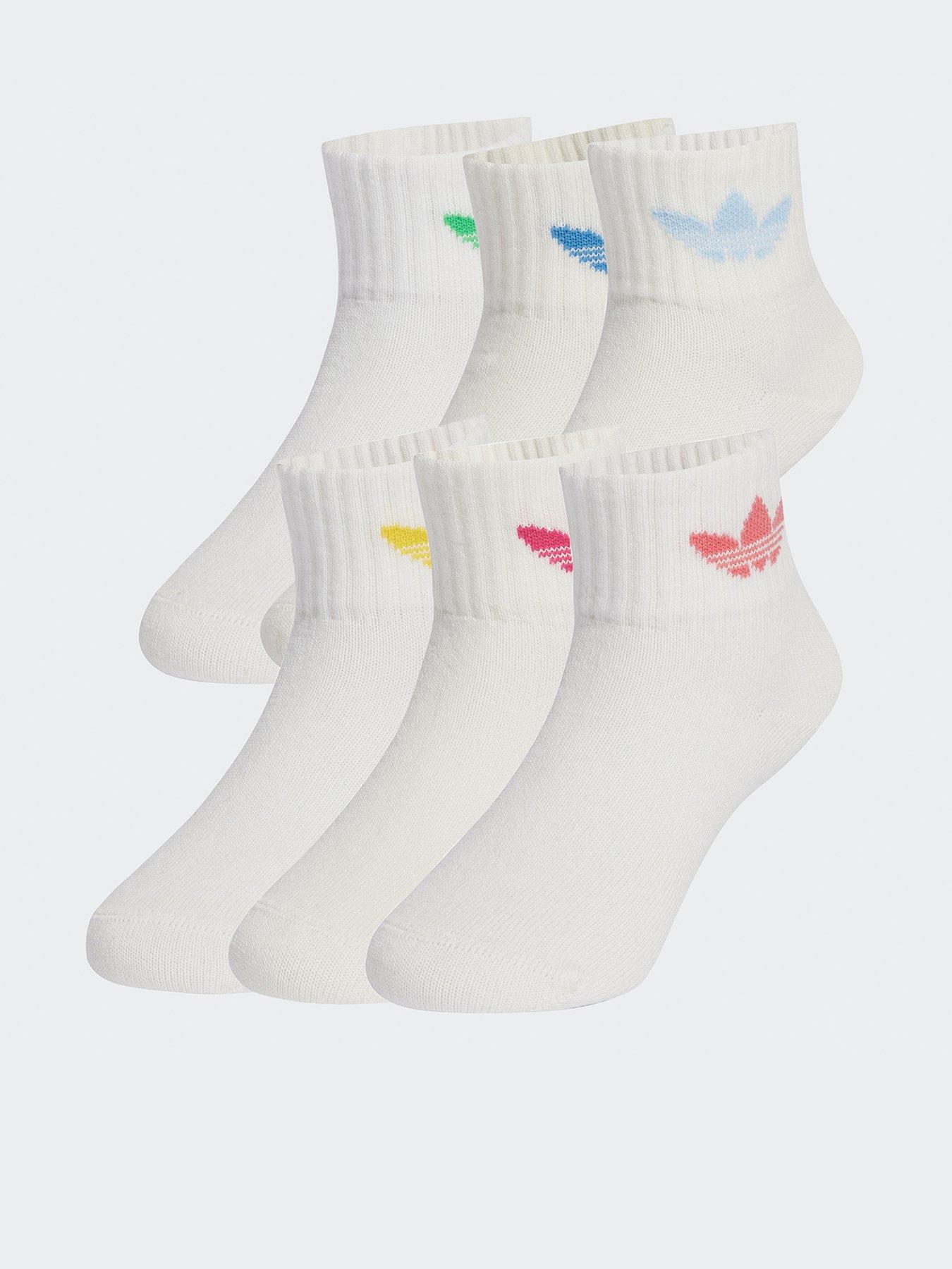 Image 1 of 4 of adidas Originals Kids Unisex Ankle Socks 6 Pairs  - White