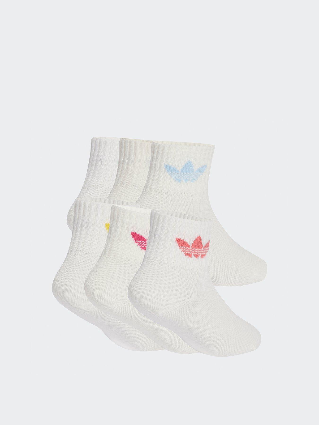 Image 2 of 4 of adidas Originals Kids Unisex Ankle Socks 6 Pairs  - White