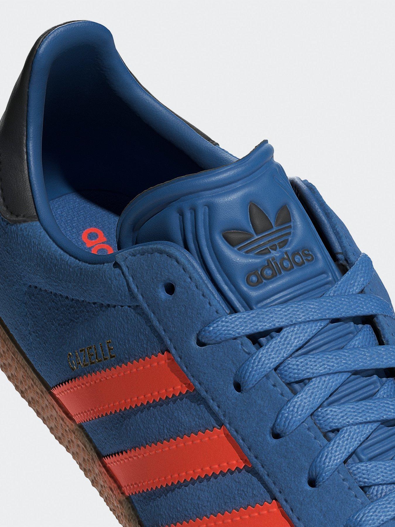 adidas gazelle silver green womens Adidas Original Gazelle 2 J Suede Big Kids' Shoes Blue-Red