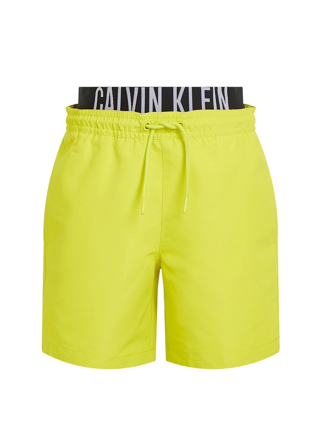 undefined Boys Medium Double Waistband Swim Short - Yellow