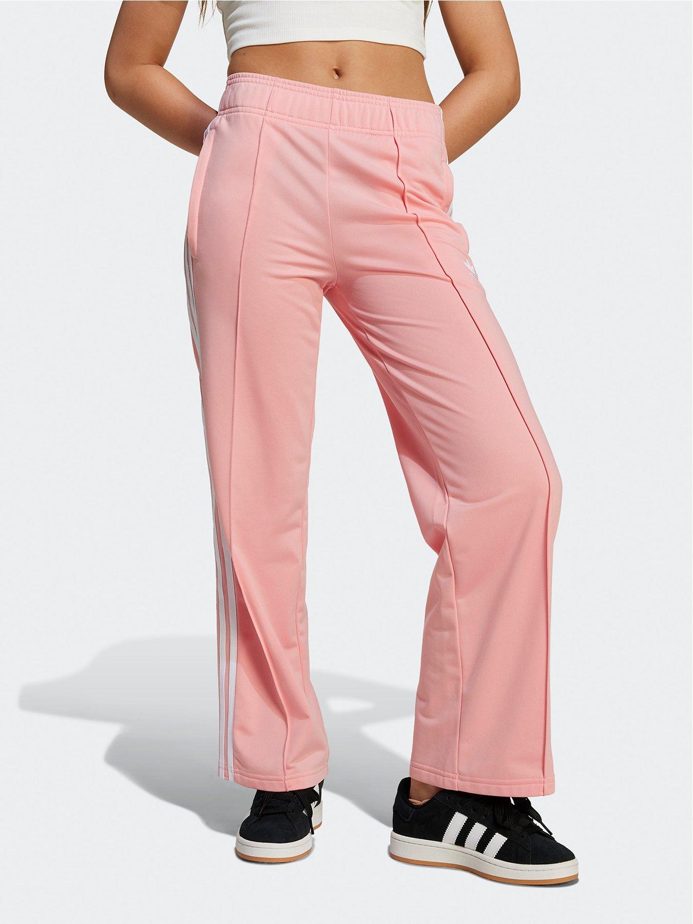 undefined Junior Girls Adicolor Wide Tracksuit Bottoms  - Pink